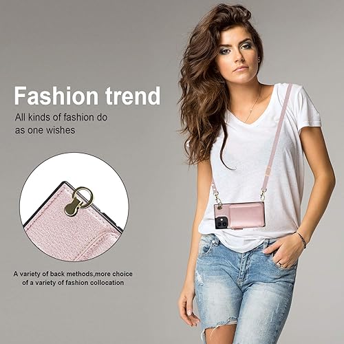 Miniatura 6 de Asuwish Funda de teléfono para iPhone 12 Mini 5.4 con protector de pantalla de vidrio templado y soporte para tarjetas con cremallera, soporte de