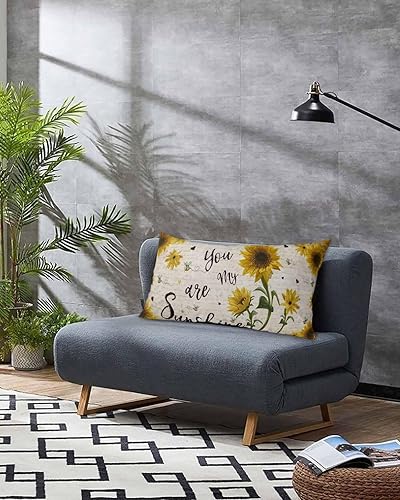 Miniatura 3 de Fundas de almohada de tamaño King de abeja de girasol, fundas de almohada suaves para cama, fundas decorativas de lujo para sofá de cuerpo largo con