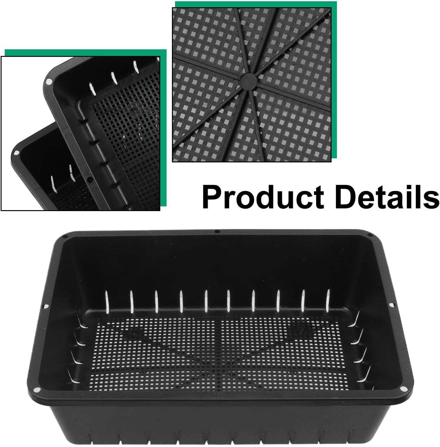 25 Pack Seed Starter Trays 10 x 7 inches Microgreens Growing Trays with Mesh Bottom for Germination, Hydroponic & Sprouting Plant Trays for Garden, Wheatgrass