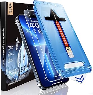 MAGIC JOHN 2 Pack for iPhone 13 Pro Max/iPhone 14 Plus 6.7 inch Tempered Glass Screen Protector, Auto Dust-Elimination Installation, Bubble Free, HD Clear, Easy Installation
