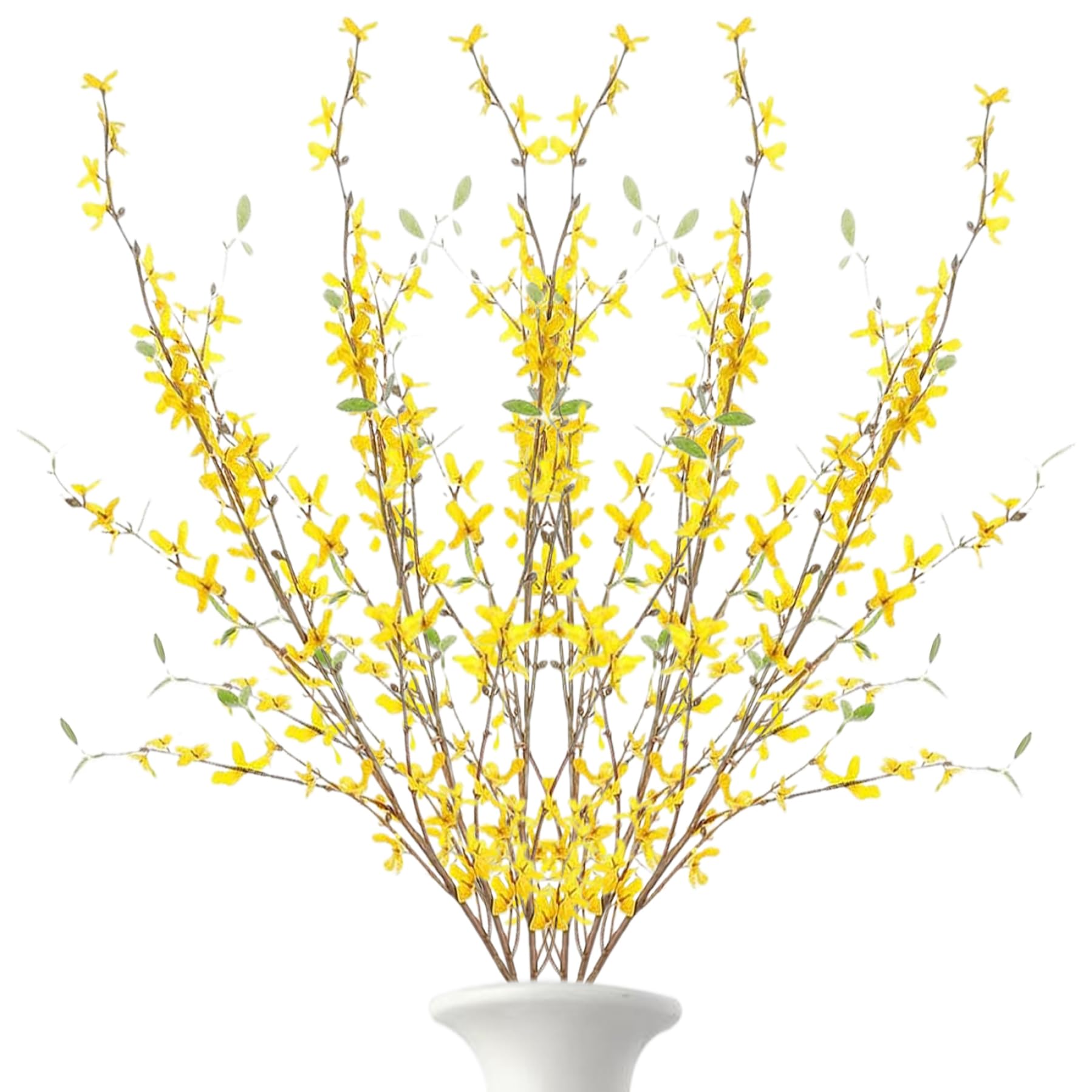 Fausses branches de Forsythia artificielles anti-allergie grand format 6 pièces