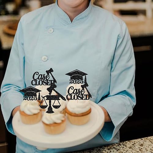 Miniatura 116 de Paquete de 24 adornos dorados para cupcakes de graduación 2025 con purpurina So Proud of You Done Diploma Graduation Cap Cupcake Picks Class of 2025