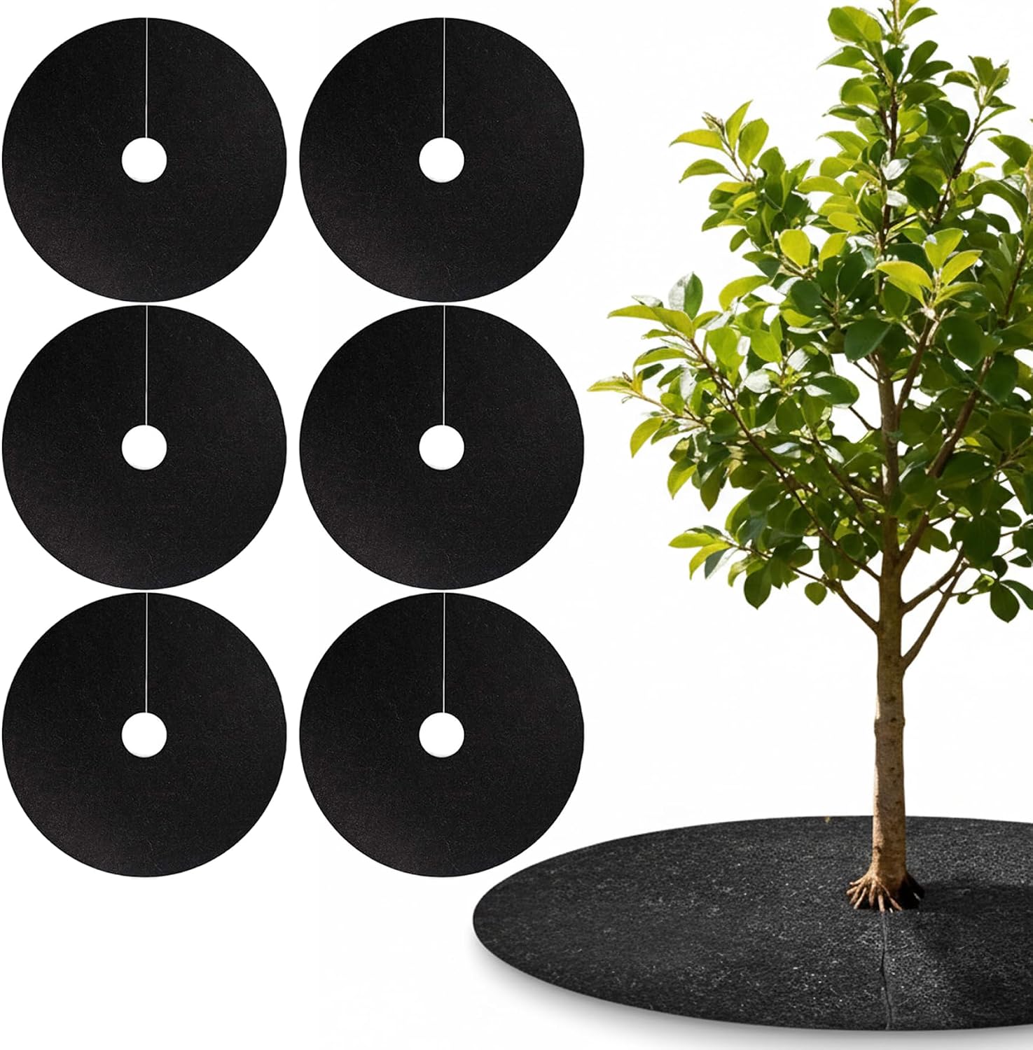 Amazon.com : Bemonew Rubber Tree Ring 6 Pack Tree Rings, Round Mulch ...
