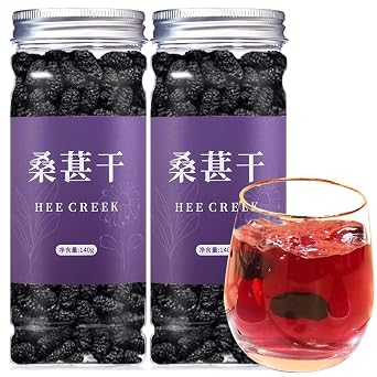 Hee Creek Top Grade Dried Mulberries Black Mulberry Tea 280g/10oz Wild Black Mulberry Dried Fruit No Sugar Added & No Additives Sand Free Nourishing