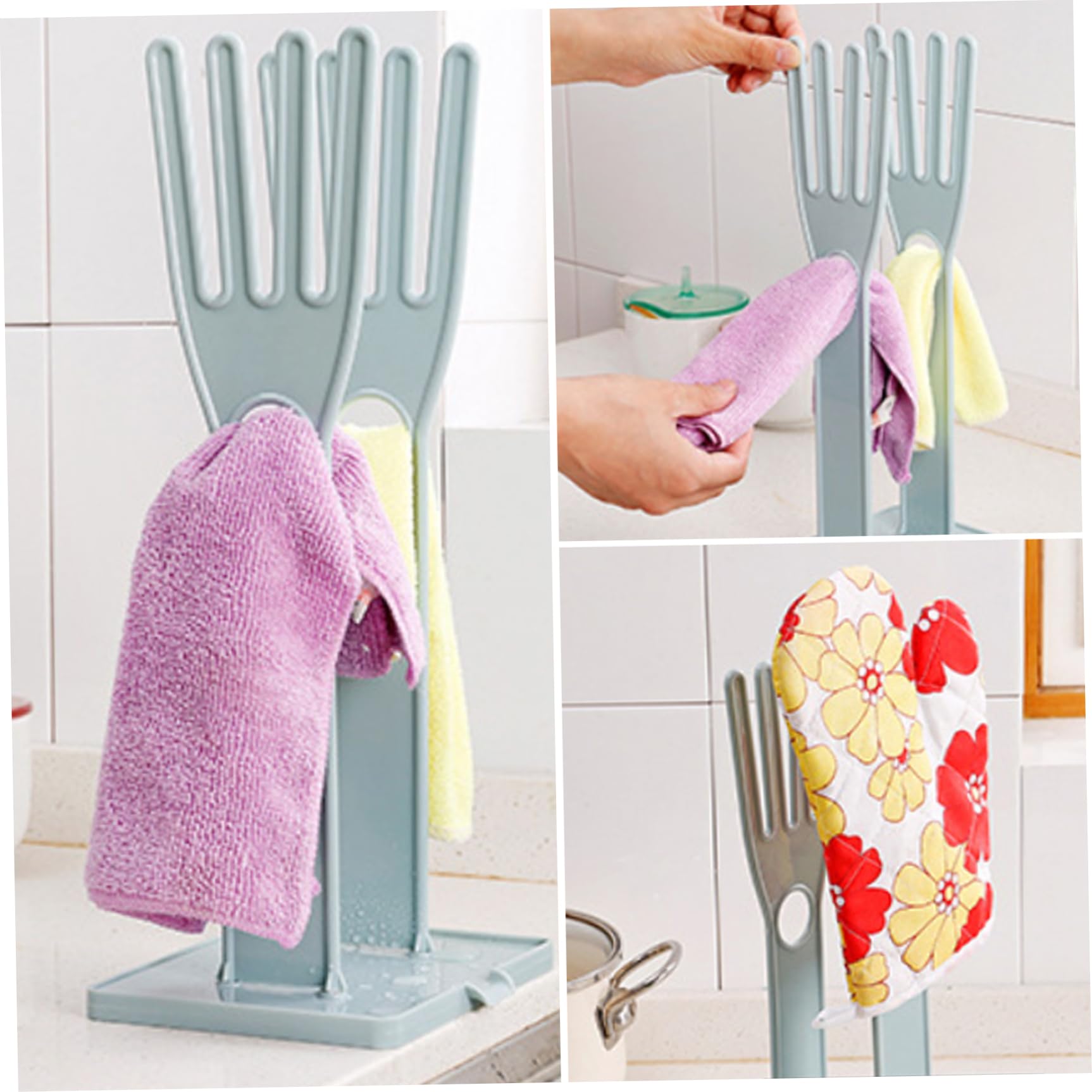Wedhapy Handschuhhalter aus Gummi 2 Sets Wäschehandschuh-Trockenständer mit Handtuch-Aufbewahrungsloch und Abfluss Reinigungshandschuh-Trockner mit Abnehmbarer Basis Handschuh-Aufbewahrungsständer Küche, Haushalt & Wohnen