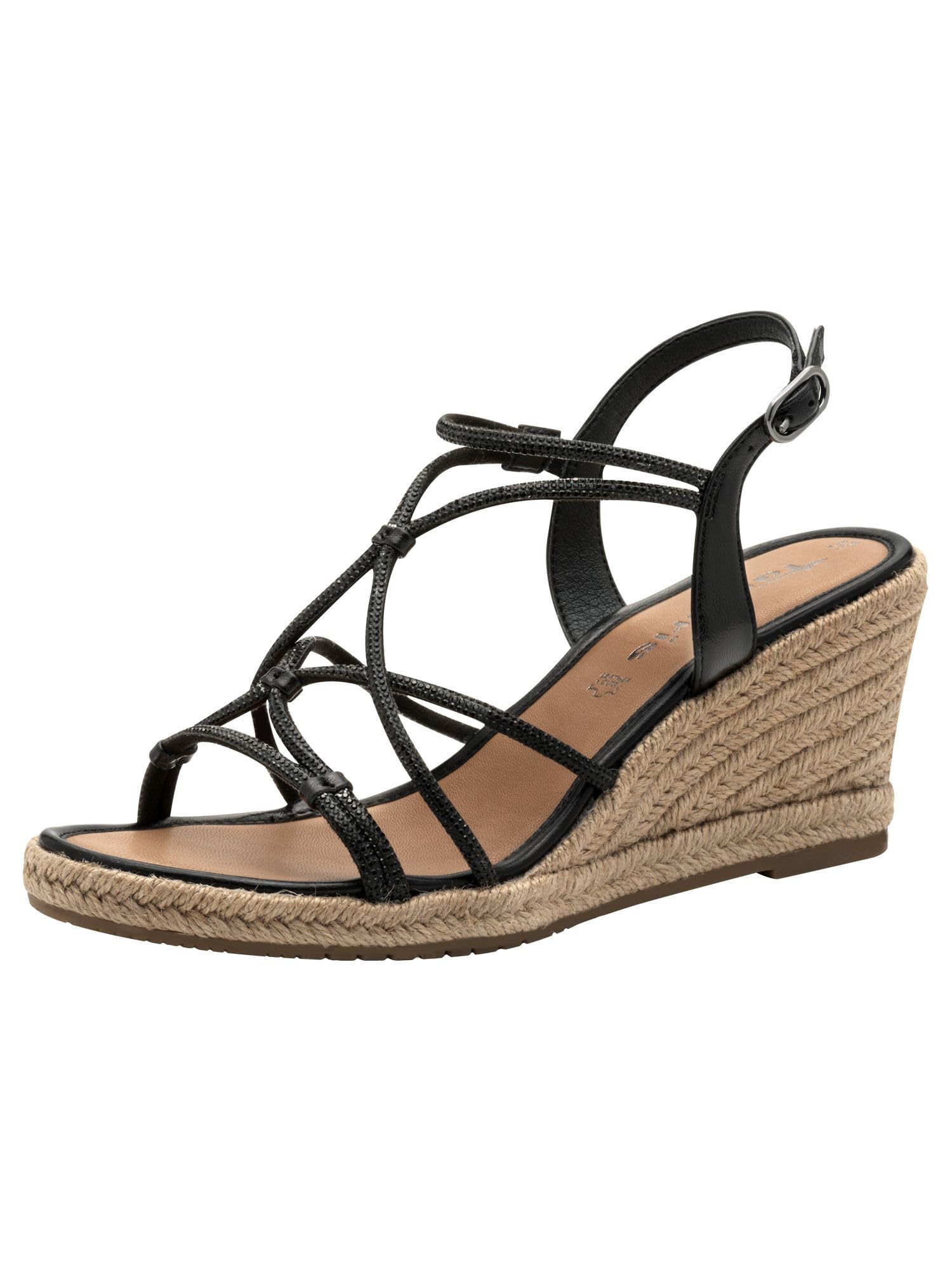 Tamaris Women's Wedge Heel Sandals, black, 5 UK
