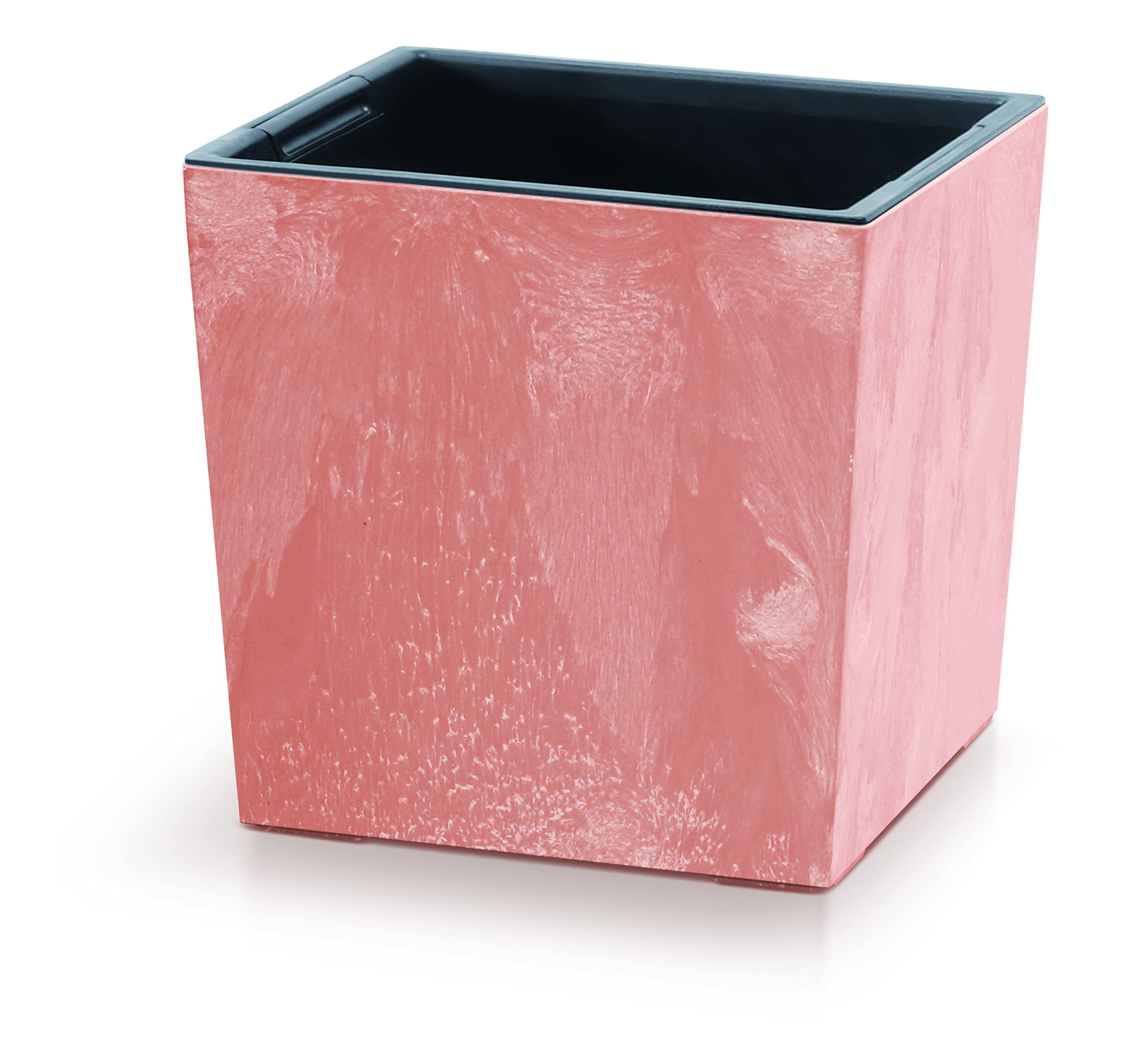 Urbnliving Terracotta Large Square Modern Concrete Look Planter Flower Plant Pot Indoor Outdoor Garden Decor Contemporary D24cm Xh24cm (Terracotta)