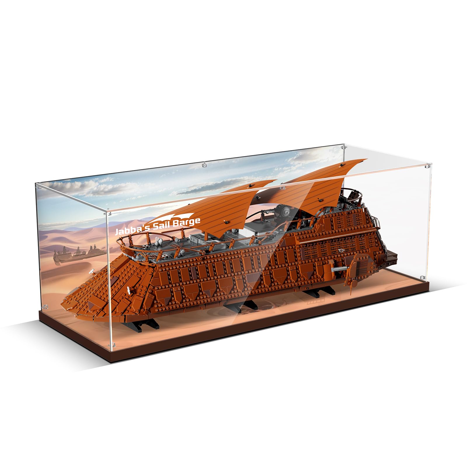 Acrylic Display Case Compatible with Lego Jabba's Sail Barge (Box Only, No Model), Dustproof, Transparent HD Background Display Case for Lego 75397