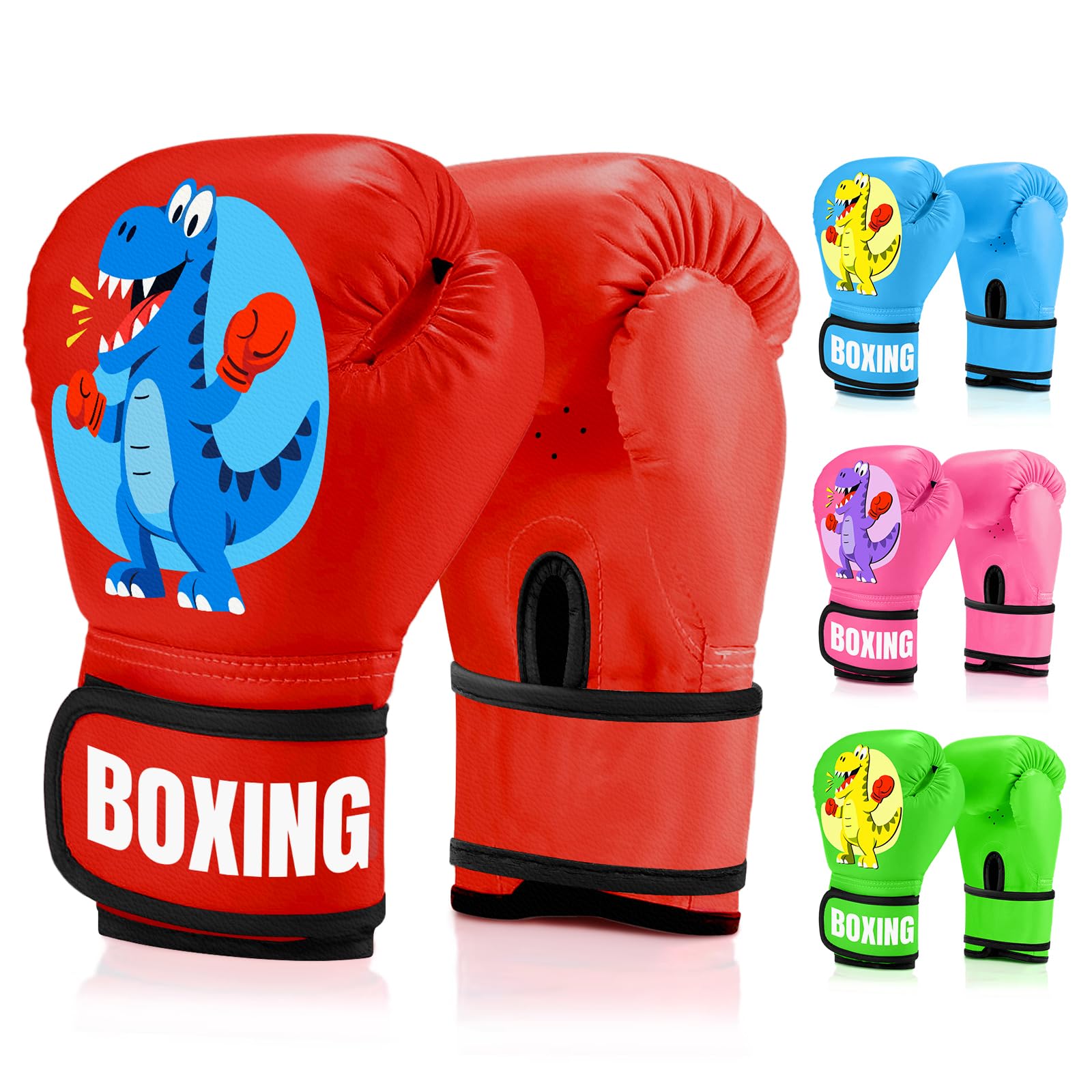 JUOIFIP Kids Boxing Gloves, Training Sparring Gloves for Punching Bag, Kickboxing, Muay Thai, Thai Kickboxing MMA Martial Arts Workout, Gift for Age 6-15 Years, Red