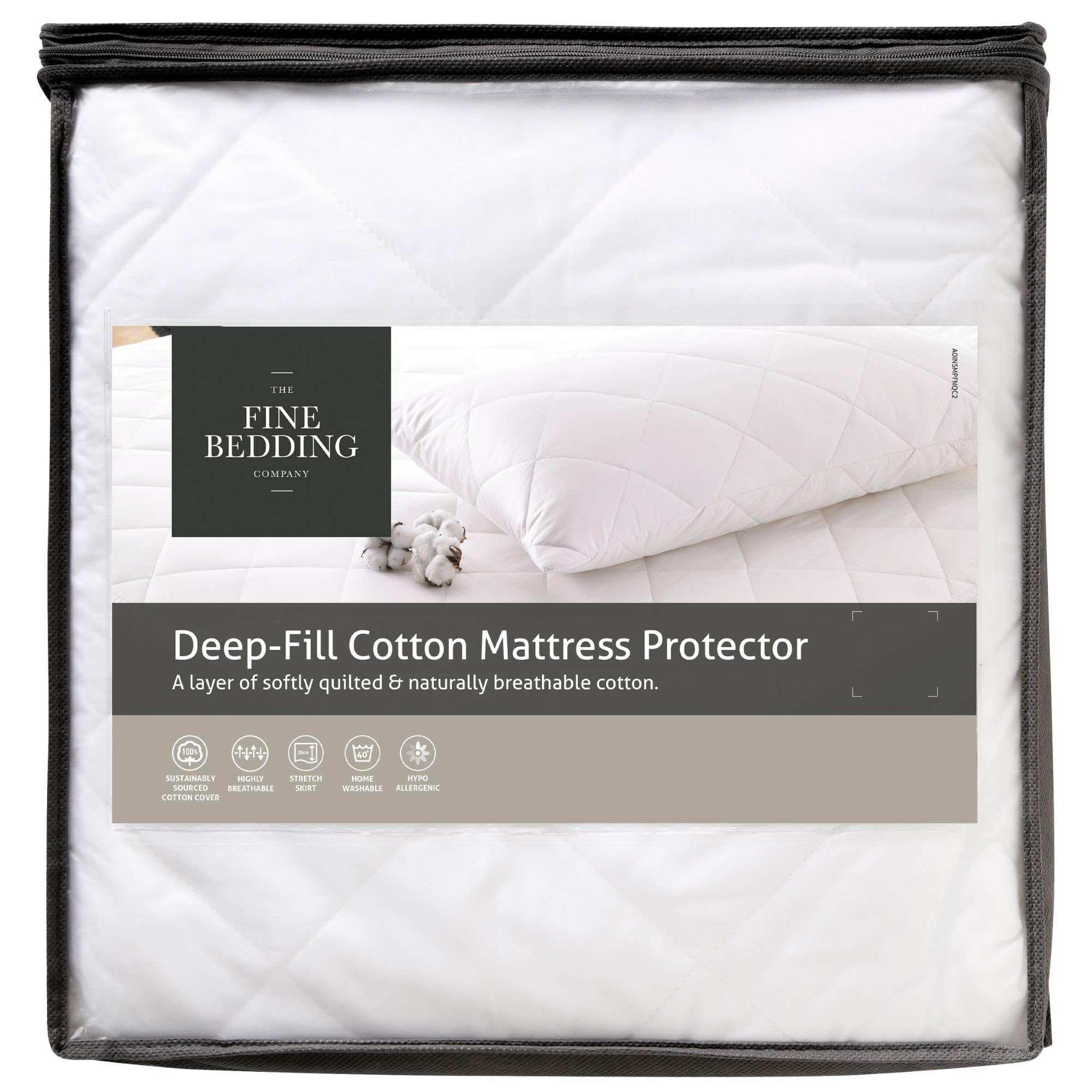 The Fine Bedding Company Deep Fill Breathable Cotton Mattress Protector
