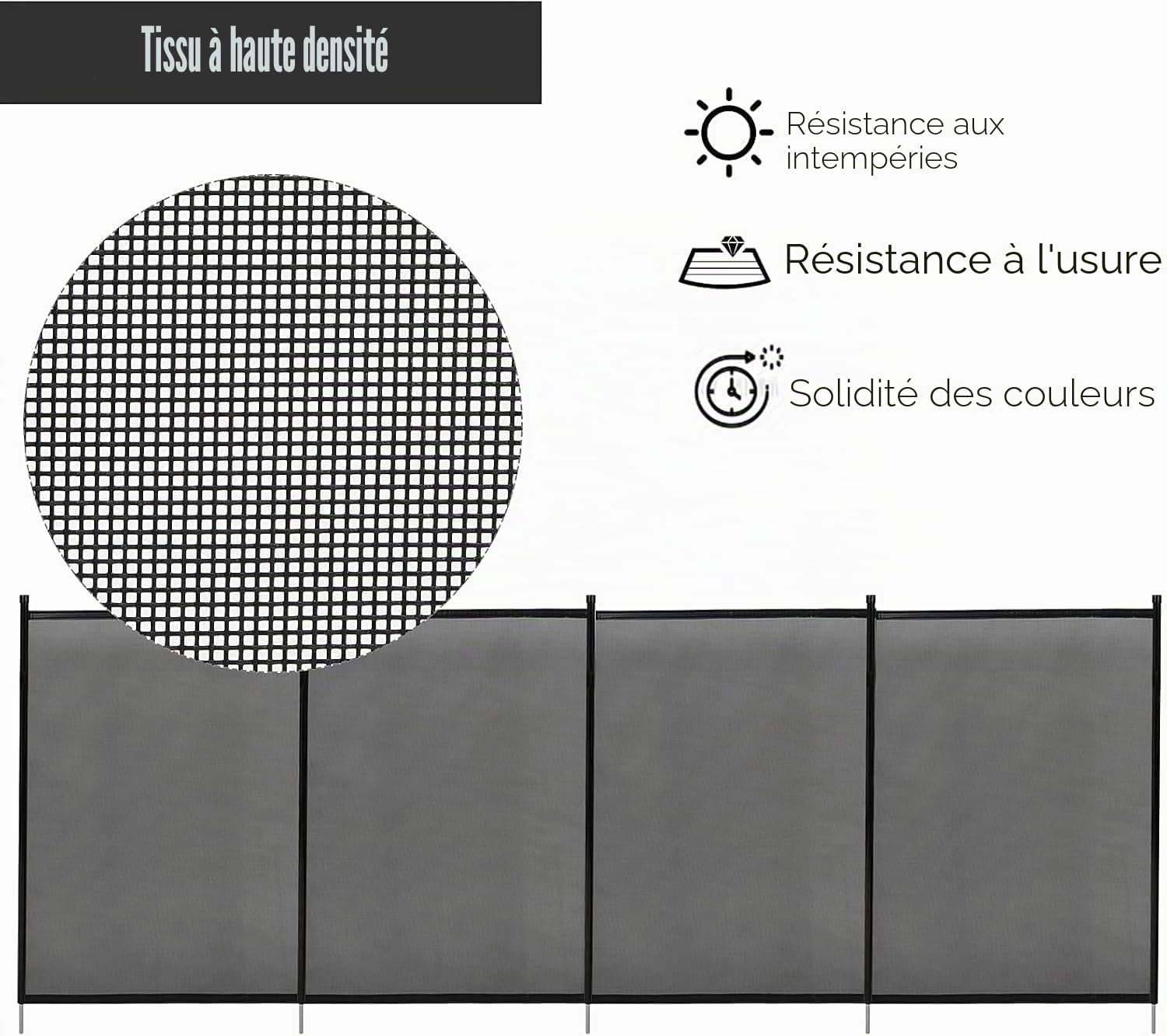 FANTASK 360 x 125 cm - Clôture de Protection pour Enfants - Clôture de Protection pour Piscine - Kit Complet pour Piscine enterrée