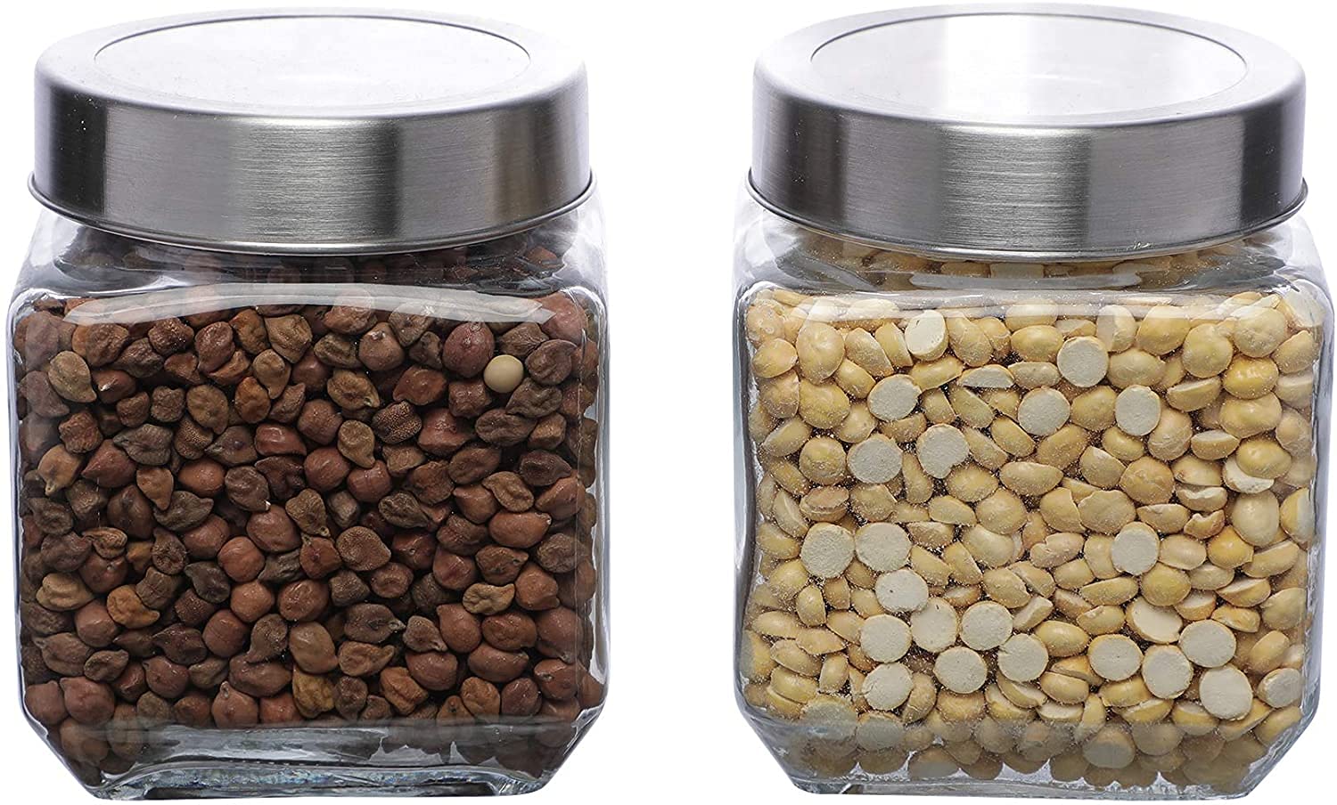 Transparent Glass Jars - Set of 2 - Cutting Edge Essentials -10 Transparent Glass Jars - Set of 2 - Cutting Edge Essentials -10