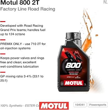 Motul 104041 800 2T Road Racing 2 Stroke Oil