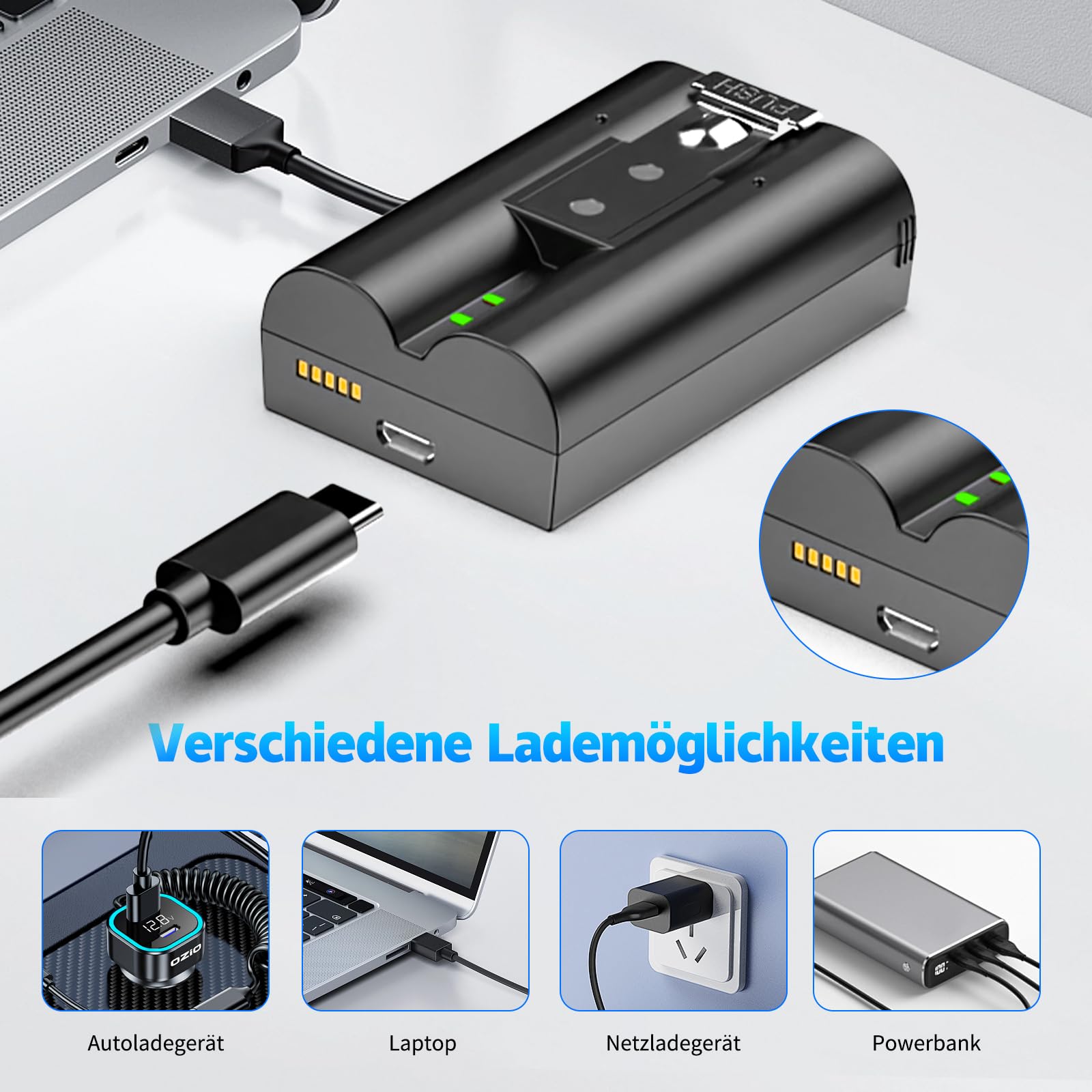 7200mAh Ersatz für Ring Akku 2026 Upgraded Chip kompatibel mit Ring-Doorbell 2/3/4/3plus, Stick Up Cam(2nd/3rd Gen), Spotlight Cam Wiederaufladbare Battery 1Stück