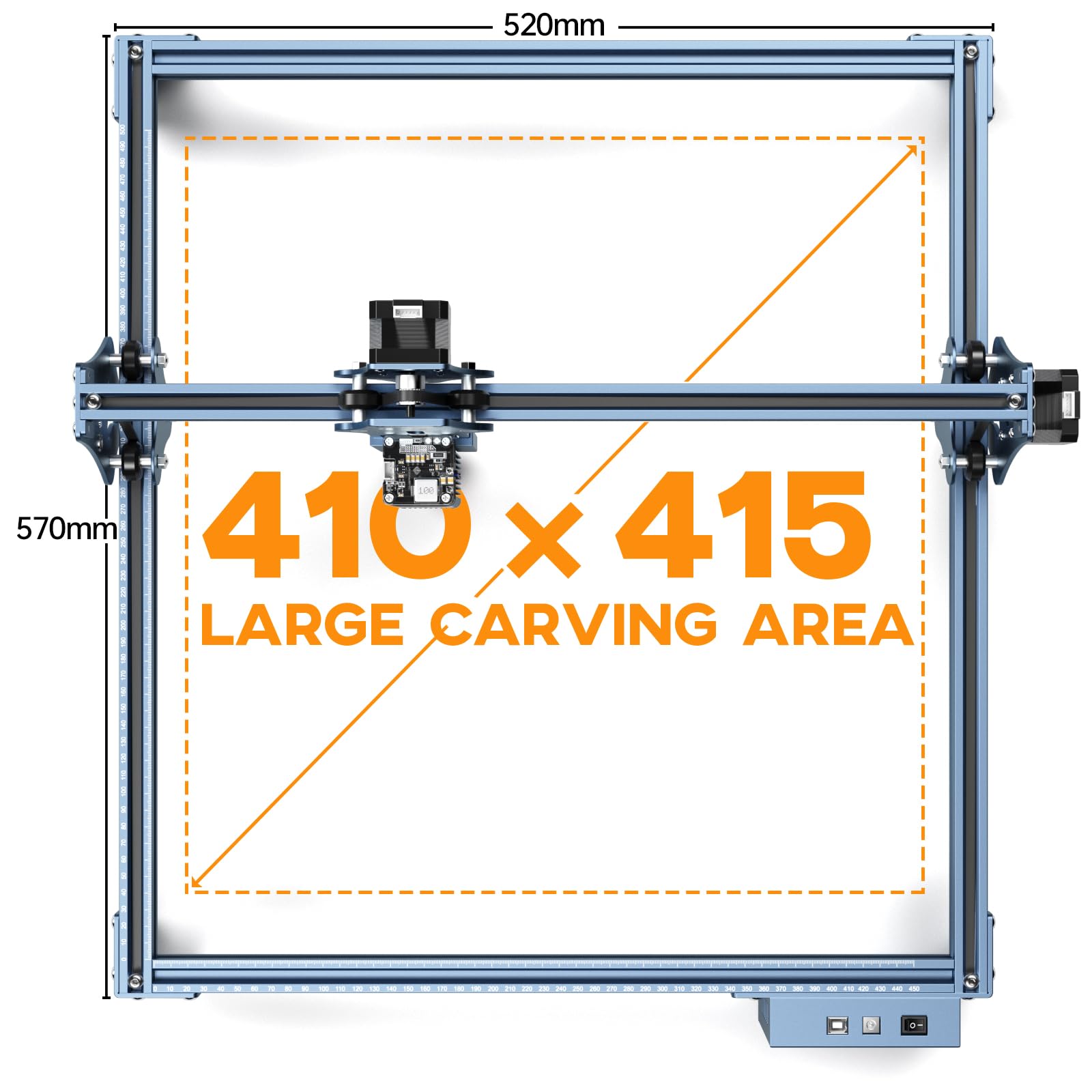Grabador láser SCULPFUN S9 5W, metal de alta precisión, grabado y corte rápidos, corte de madera de 15 mm, 410 x 420 mm, para madera acrílica
