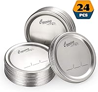 Vista 2 de AOZITA 24 unidades tapas de conservas de boca regular para bolas tarros Kerr Tapas de tarro de metal tipo dividido para conservas