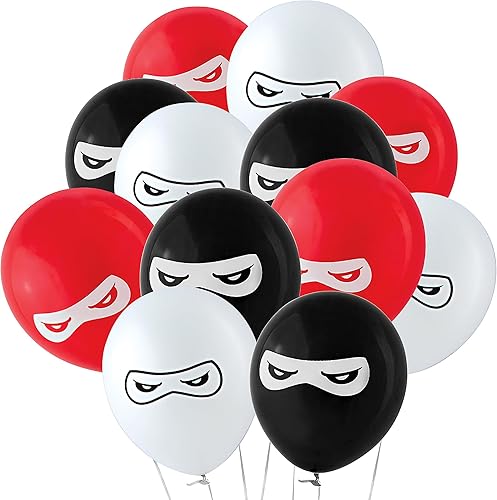 Globos Ninja Warriors – 11 pulgadas | Látex – Colores surtidos | Paquete de 24