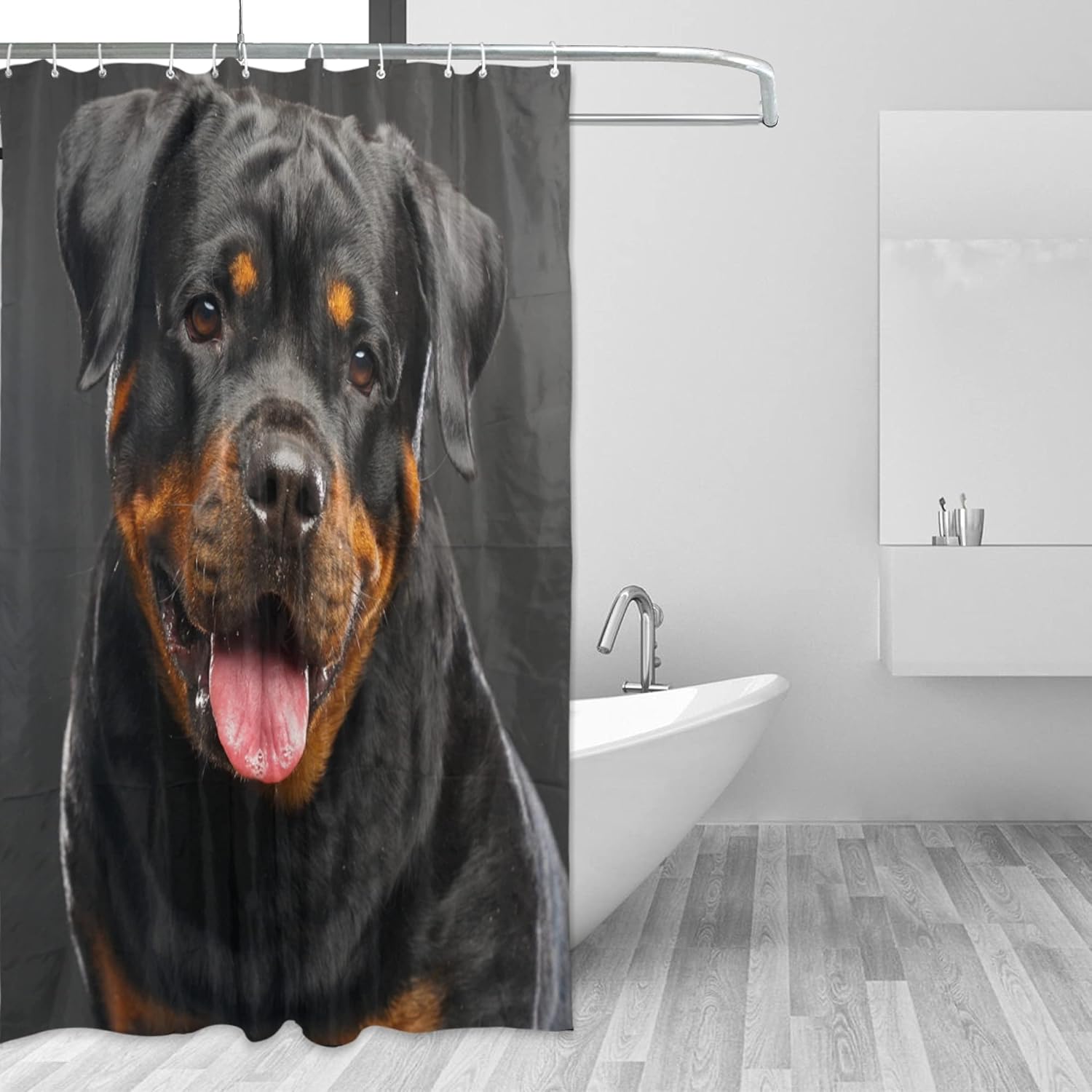Shower Curtain 72x 72 inches with Hooks Bath Decorations Bathroom Home Decor - Rottweiler Dog