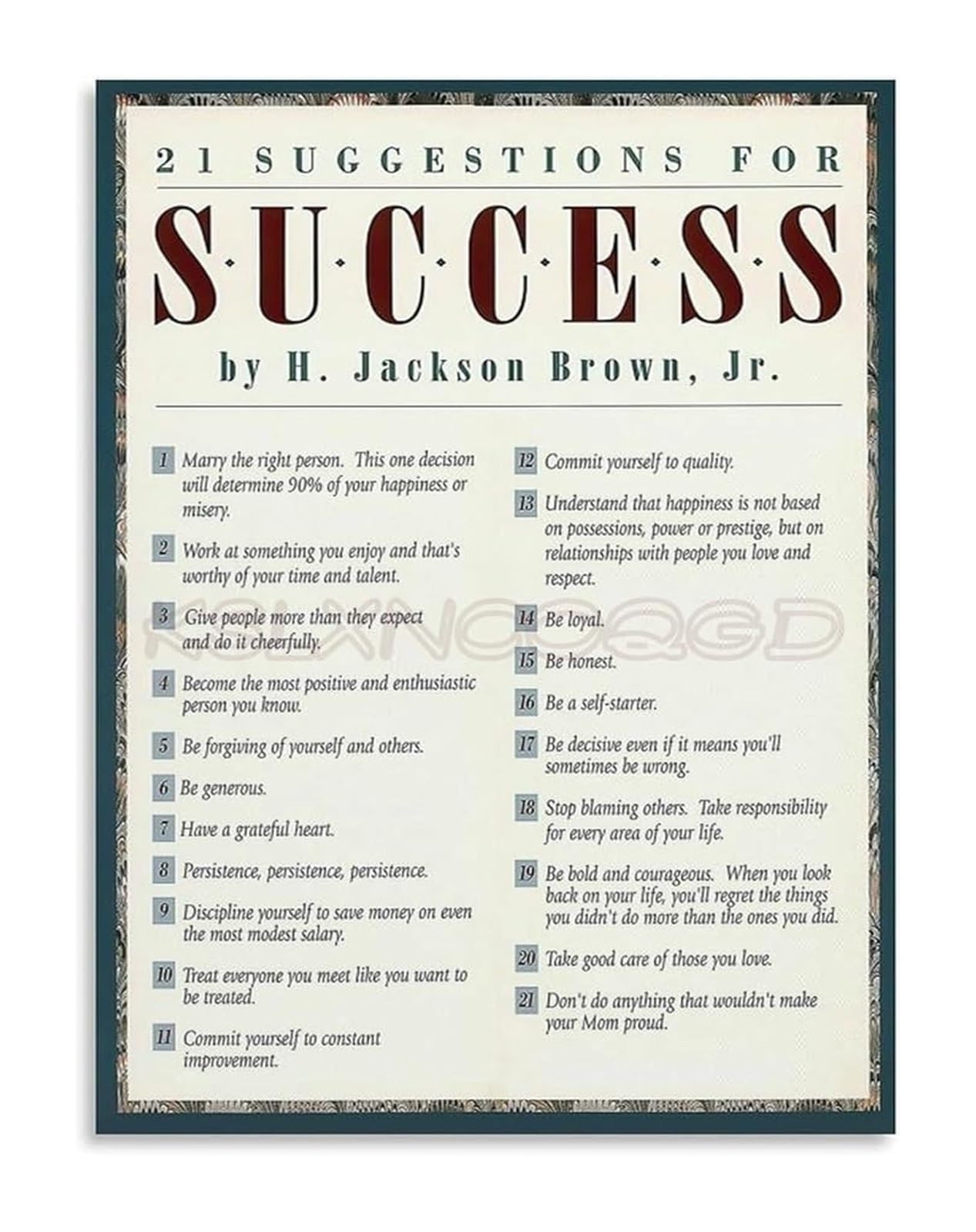 KCDFDVJFBM Inspirational Roadmap to Success Quote Poster Canvas Painting Wall-Art for Library and Home Workspace Inspiration(Framed,16x24inch(40x60cm))