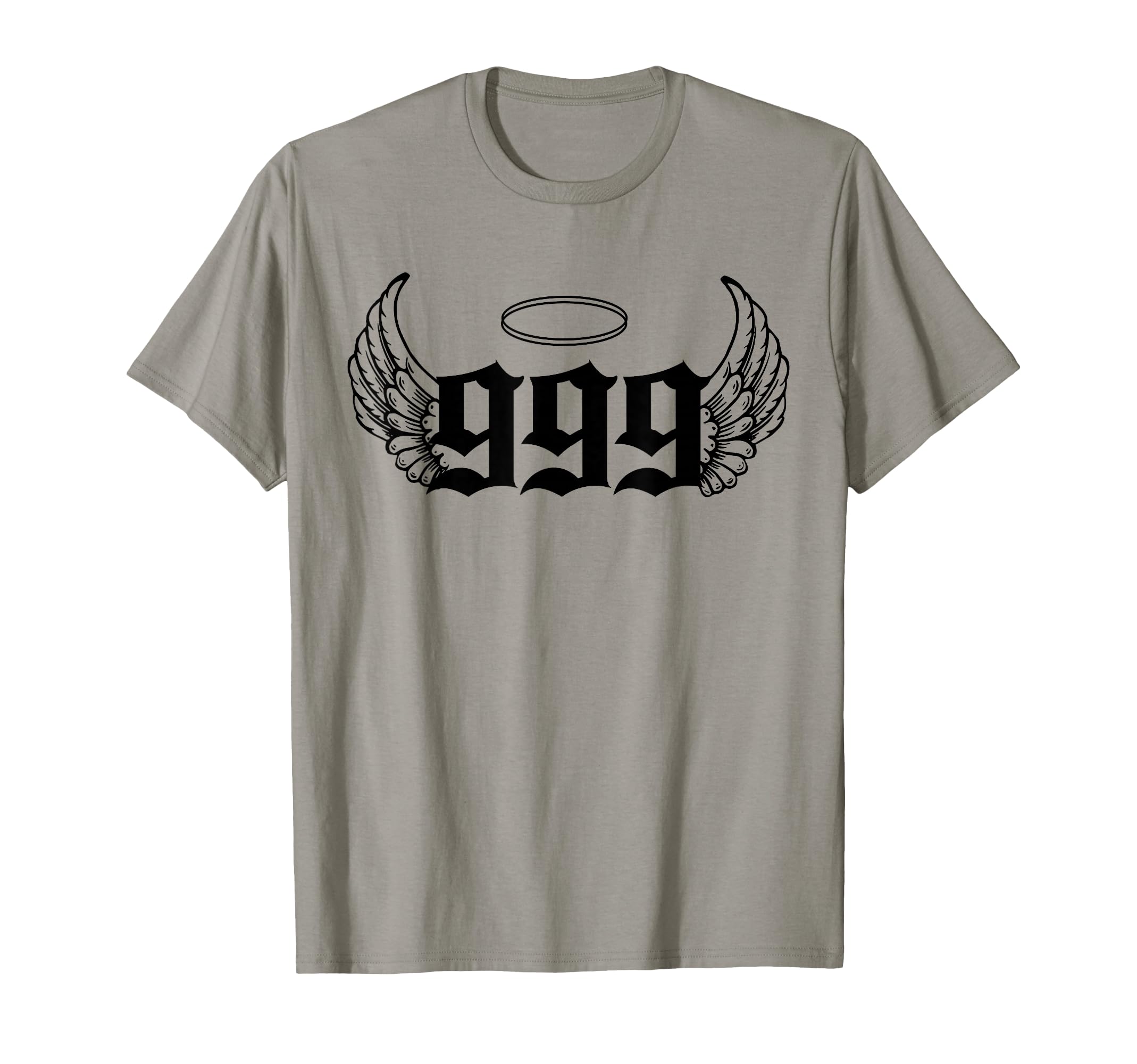 999 Angel Number T-Shirt, Grey, Small, Unisex-Adults, Short Sleeve, T-Shirt