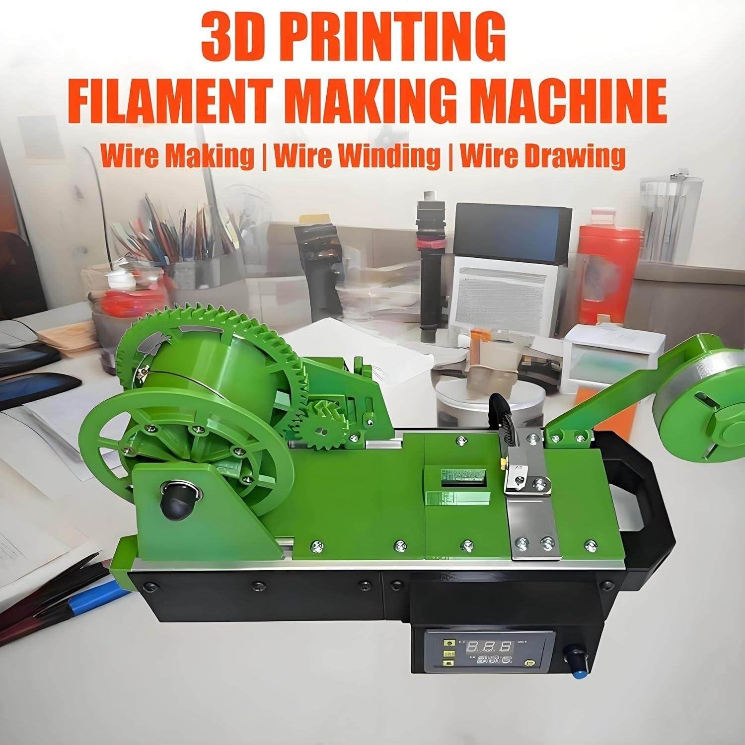 Desktop Filament Maker Machine, 3D Printer Extruder, Plastic Bottles Filament Pultruded, Recycled Pet Bottle Recycling for Families, DIY Makers, Small Studios C