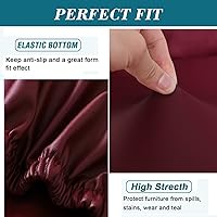 Vista 3 de Fundas para Taburetes de Barra de PU - Impermeables, Lavables, Fundas de Asiento Redondas con Bandas Elásticas para Sillas de 12-17 Pulgadas