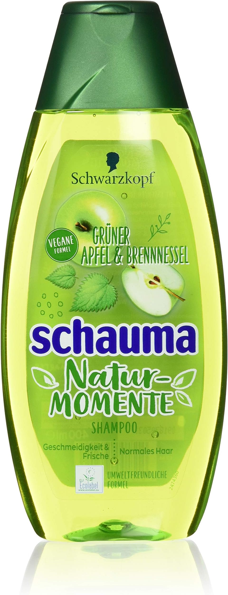 Schwarzkopf Schauma Natural Momente Green Apple and Nettle Shampoo, Pack of 5 x 400 ml