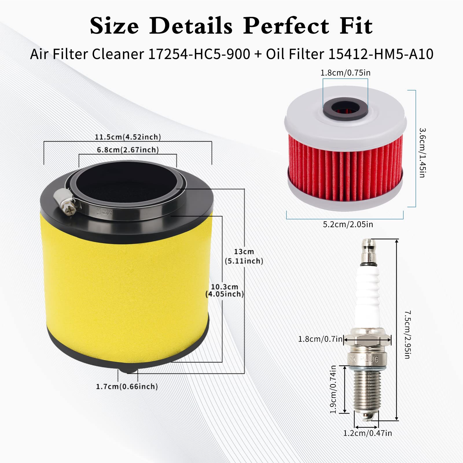 Amazon.com: JCKLW 17254-HC5-900 Air Filter Oil Filter Spark Plug