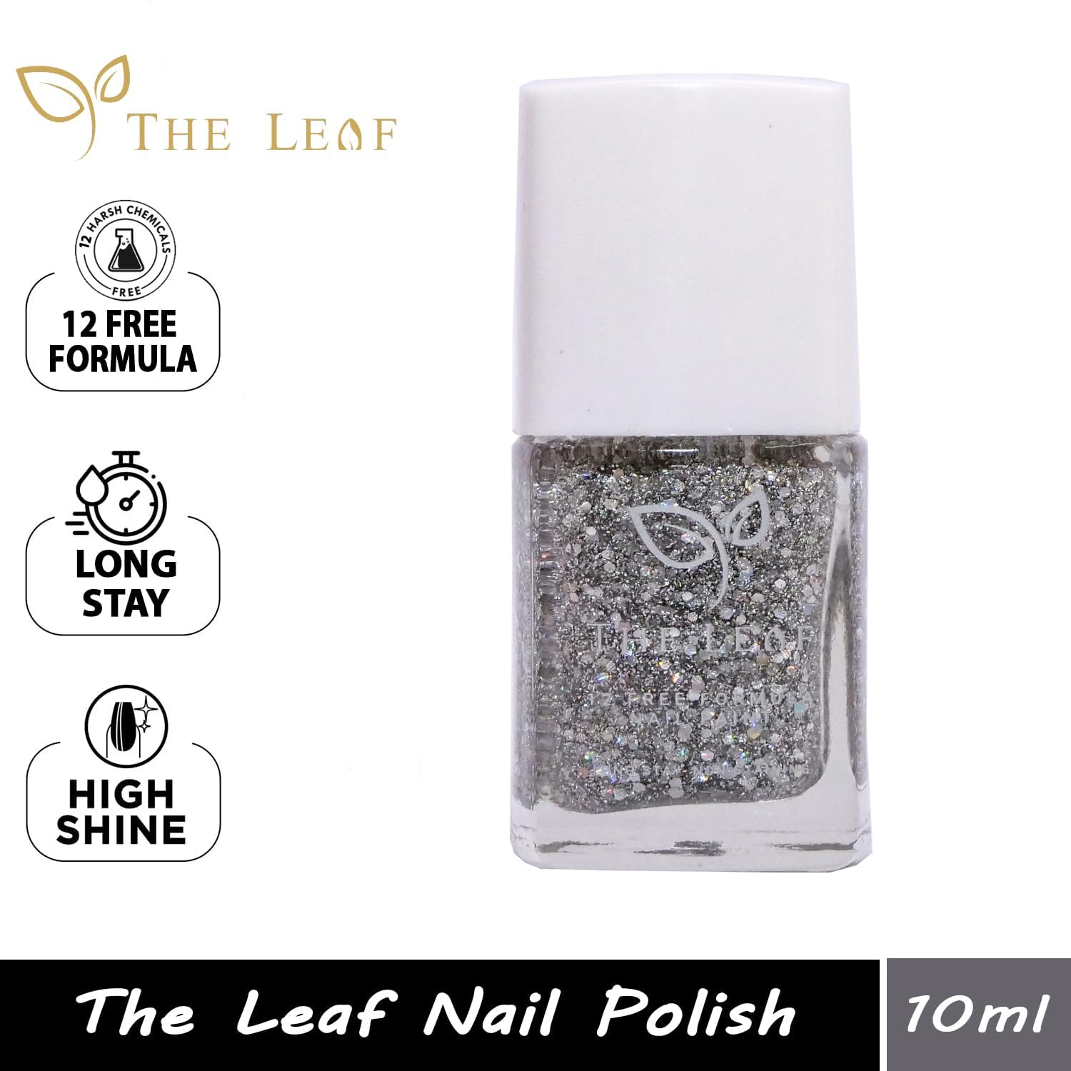 Buy THE LEAF NAIL POLISH PACK OF 3, EACH 10ML.(PEARL WHITE,GOLD