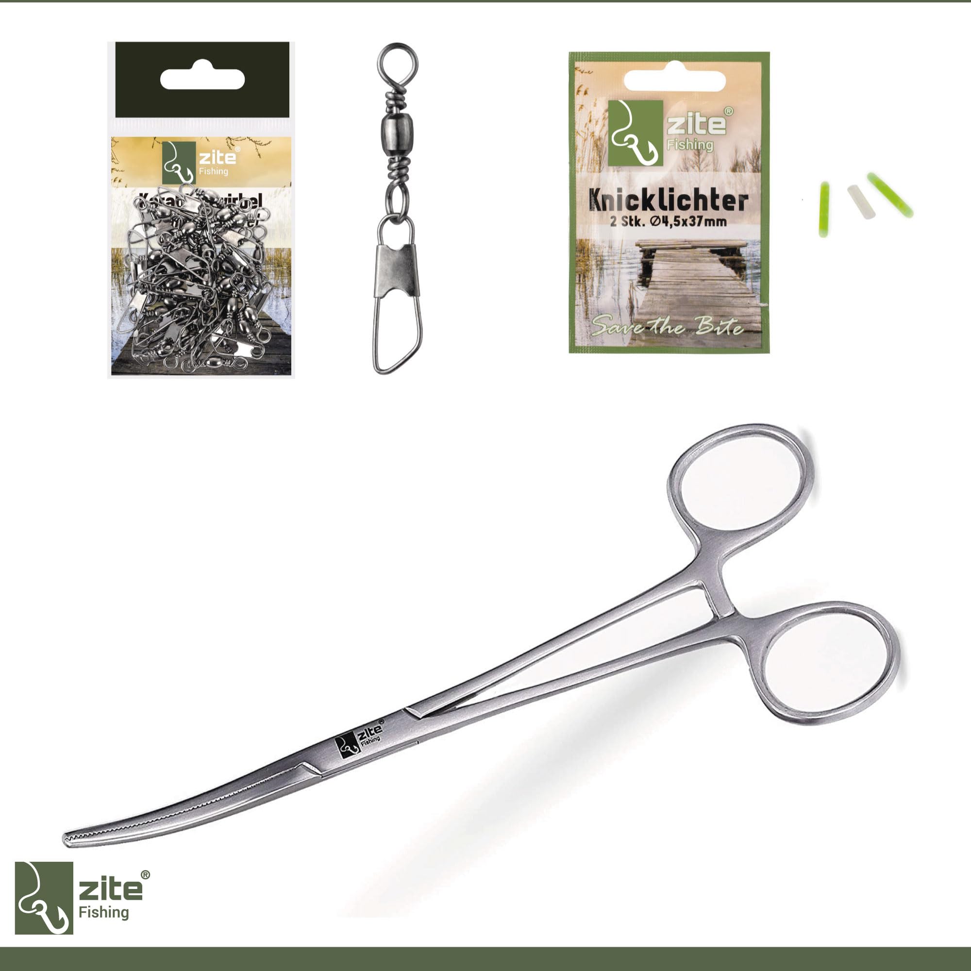 Zite Fishing Angelkoffer mit Zubehör Set - Teleskop-Angelrute & Rolle mit | Schnur - Grundausstattung Angelzubehör mit Haken, Bleien, Wirbeln, Posen uvm.