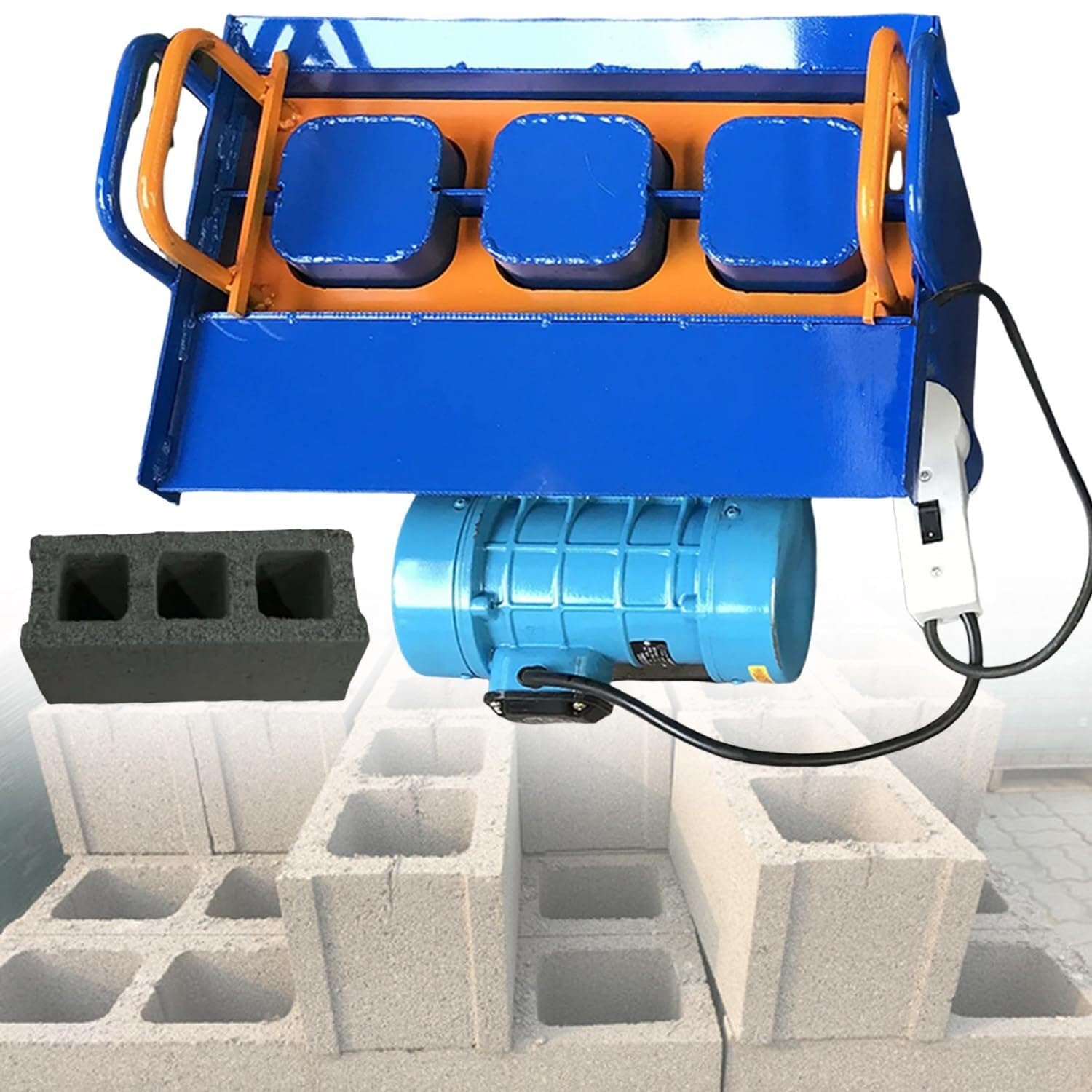 Máquina for fabricar bloques de hormigón, conformado rápido en 45 s, moldes múltiples opcionales, presión de 23 kN, frecuencia de vibración de 212 veces/min(H6)