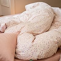 Vista 8 de EAVD Funda de edredón reversible con diseño floral botánico rosa, tamaño individual, suave, 100% algodón, juego de ropa de cama floral rosa