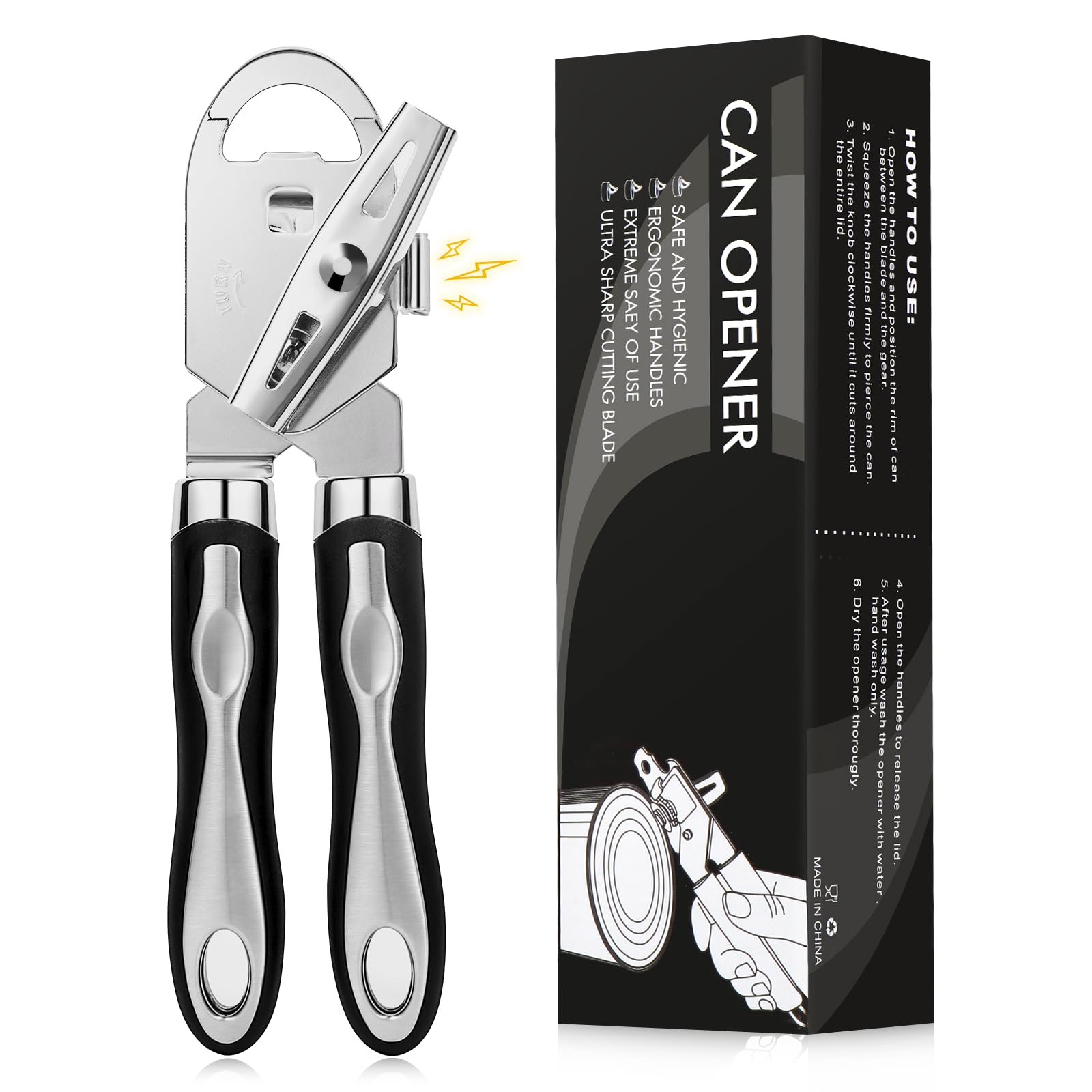 Ouvre Boite de Conserve 3 en 1 Manuel Acier Inoxydable, Diboniur