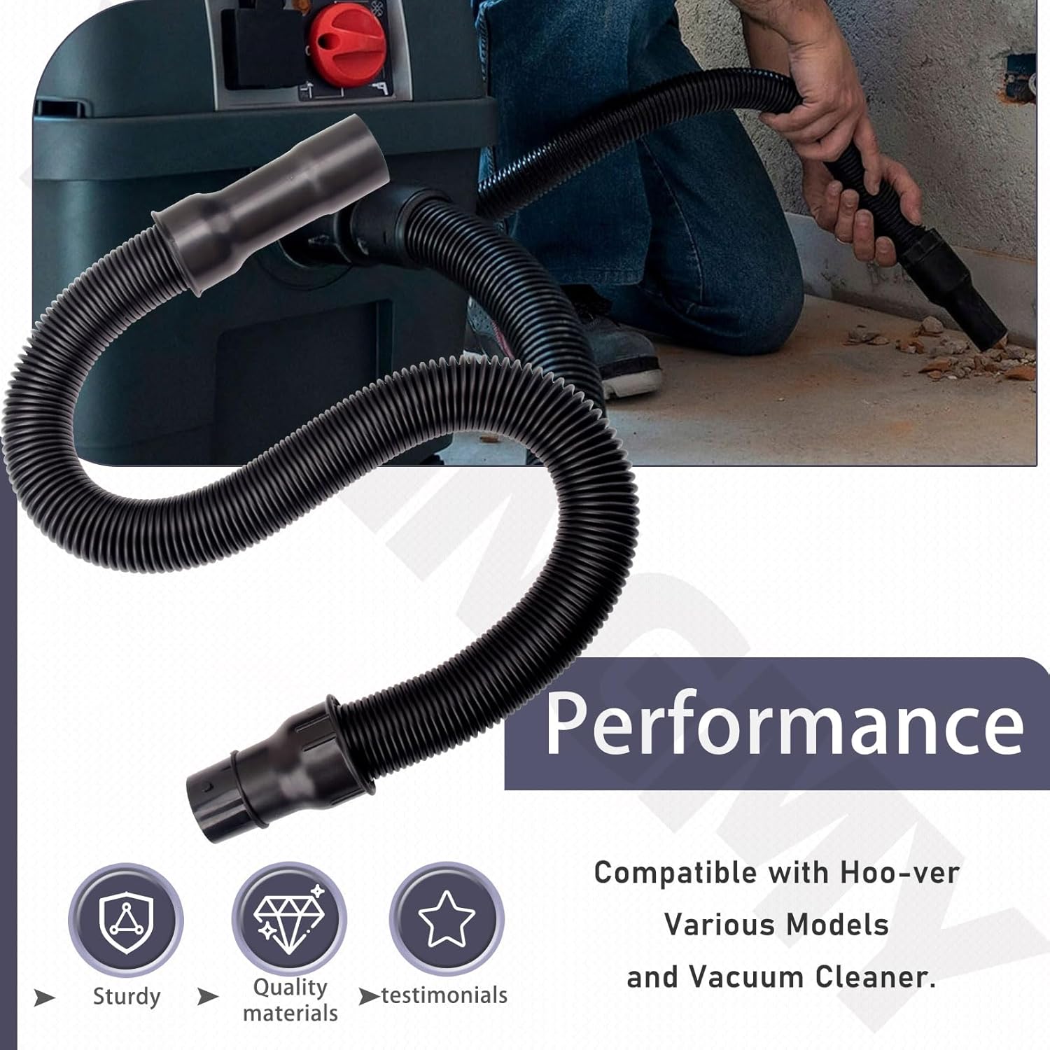 440007333 Vacuum Cleaner Hose Compatible with Hoo-ver Various Models and Vacuum Cleaner, Part Number 43434247, 43434073, 43434042, 43434031