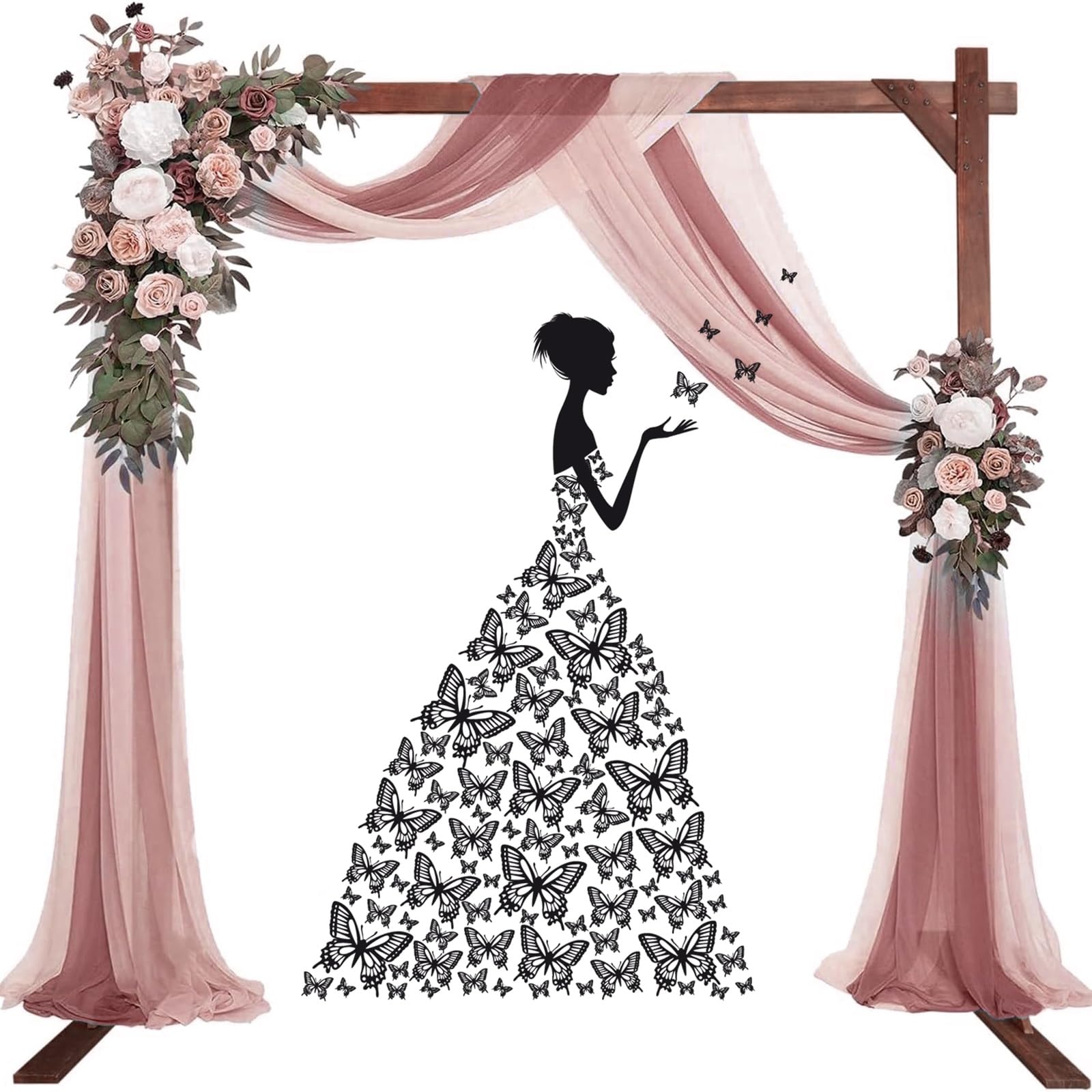 Hochzeitsbogen-Set – Lar Hochzeitsbogen aus Holz für Ele Decor | Perfekt für Hochzeiten & Annivers | Einfache Montage für standesamtliche Zeremonien und Kinderbetten