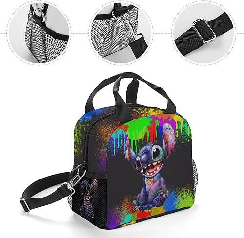 Miniatura 3 de ALAIAS Bolsa de almuerzo portátil de dibujos animados, bonita bolsa de mano para viajes, picnic, oficina, deportes al aire libre