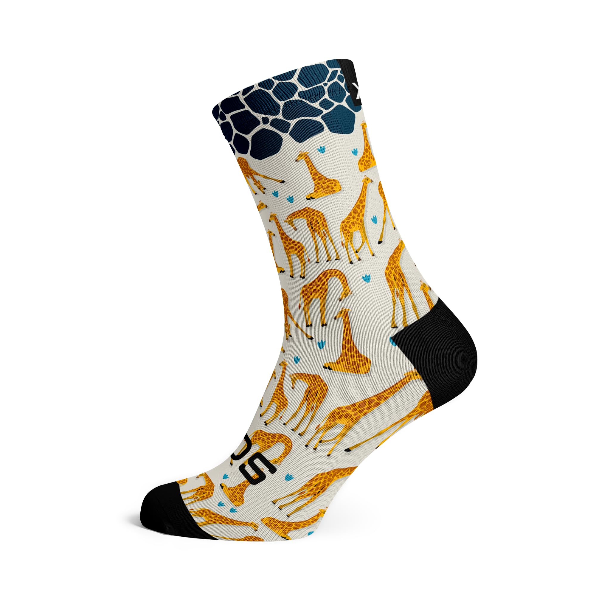 Sox Footwear Unisex Multi-Colour Giraffe Crew Socks, 38-42