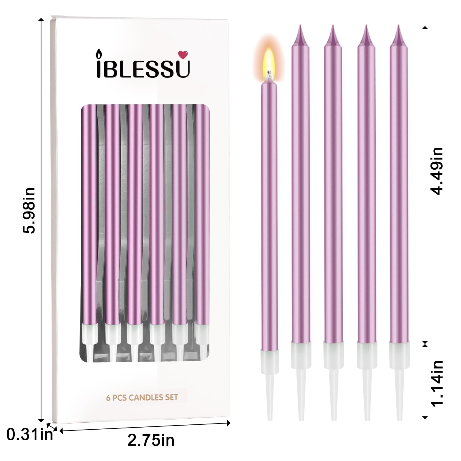48 velas de cumpleaños, velas largas y finas para tartas, para cumpleaños, aniversario, boda, decoración de fiestas, niños y adultos (oro rosa)