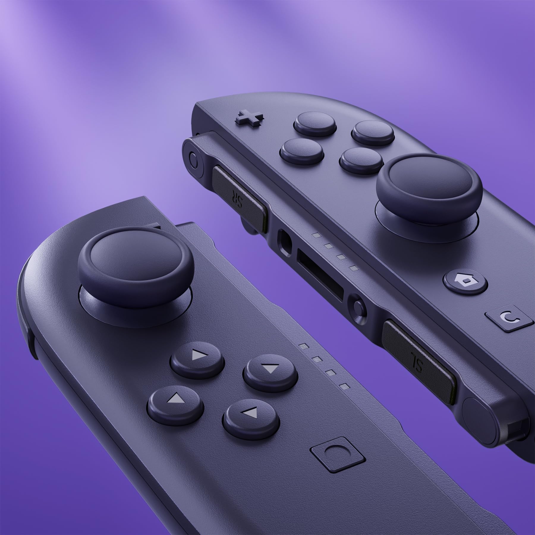 eXtremeRate DIY-Ersatz 3D Joysticks & Grips Stickkappen & Handgelenkschlaufen Shell Reparatur Set für Switch 2 Joycons-Schwarz