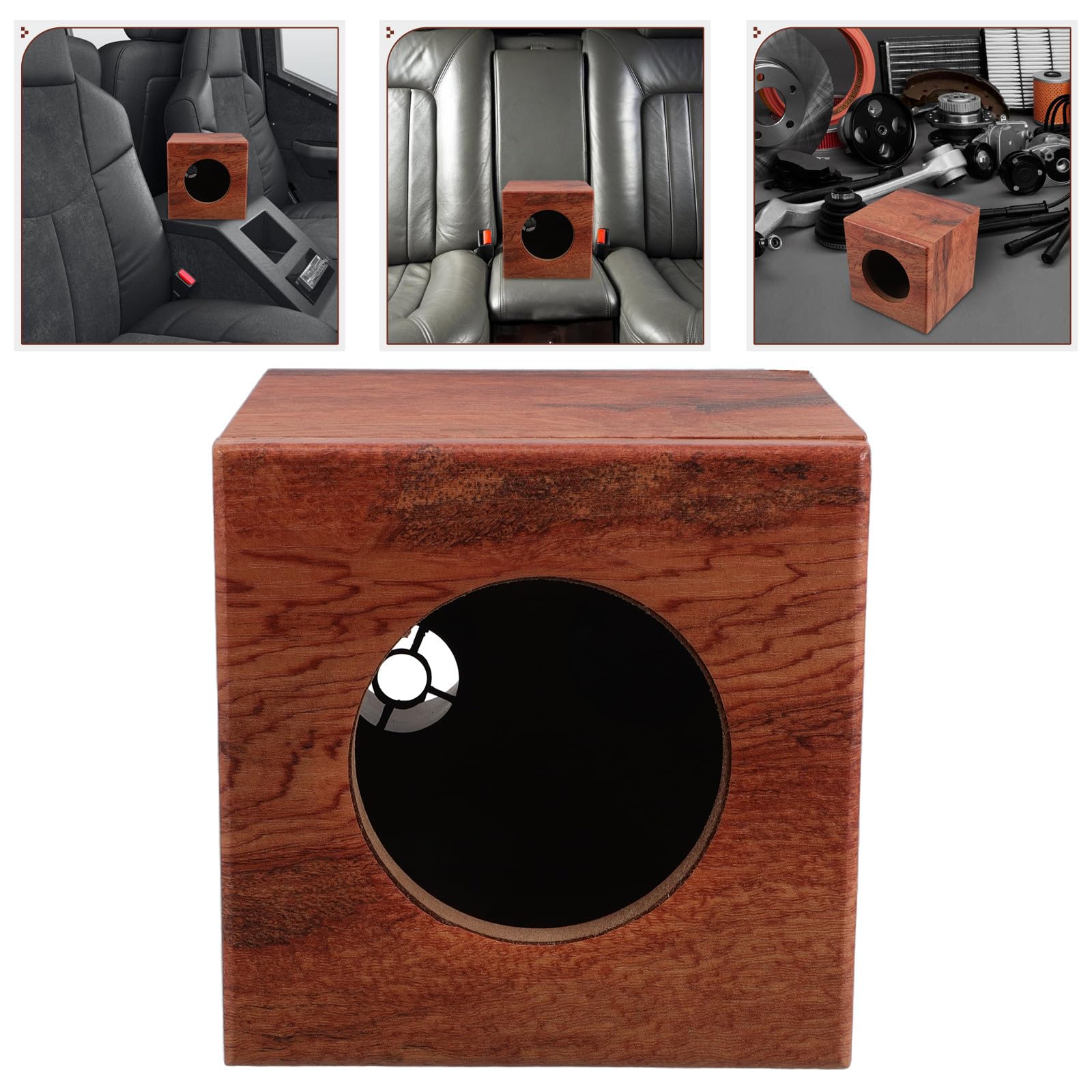 iplusmile Cassa Altoparlante in Legno a Strisce da 4 Pollici per Auto e Camion Cassa di Risonanza Stabile e Resistente alle Vibrazioni Contenitore Sonoro per Subwoofer Accessorio per