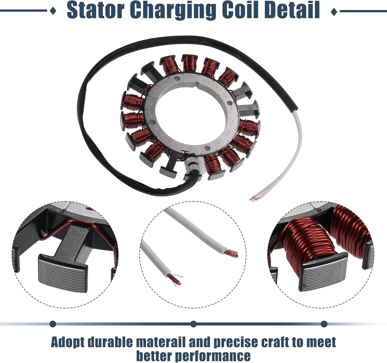 uxcell 15 Amp Stator Charging Coil for Kawasaki 4 Stroke Engine for Kawasaki FXT00V FX691V FX651V FX730V FX751V FX801V FX850V FX921V FXT00V FX481V Charging Coil W/O Plug for Lawn Mower