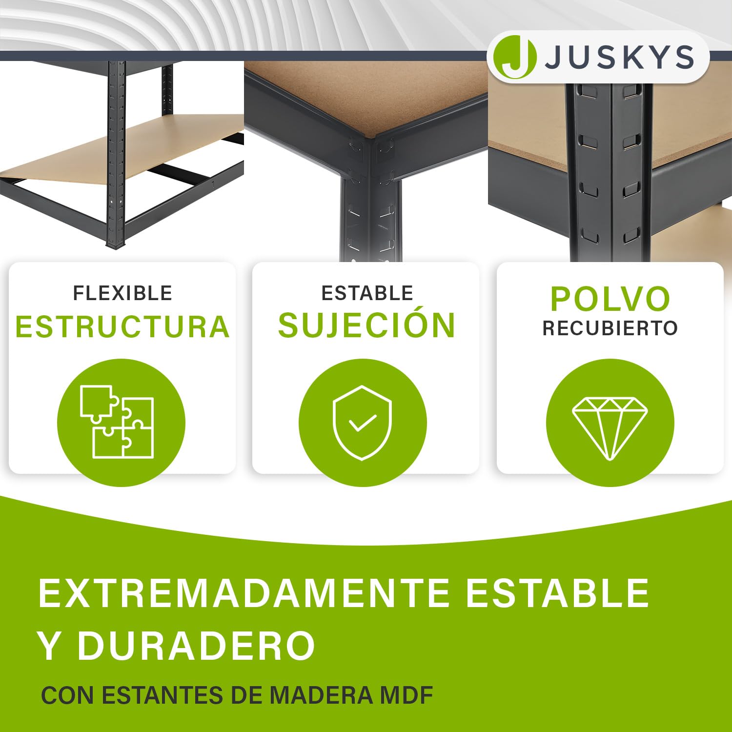 Juskys Estantería para Cargas Pesadas Basic 200x100x60cm (AlxAxP) | 875 kg | 5 estantes | Estantería de almacenaje Estantería metálica con Sistema de Encaje para sótanos Sistema de estanterías (Gris)
