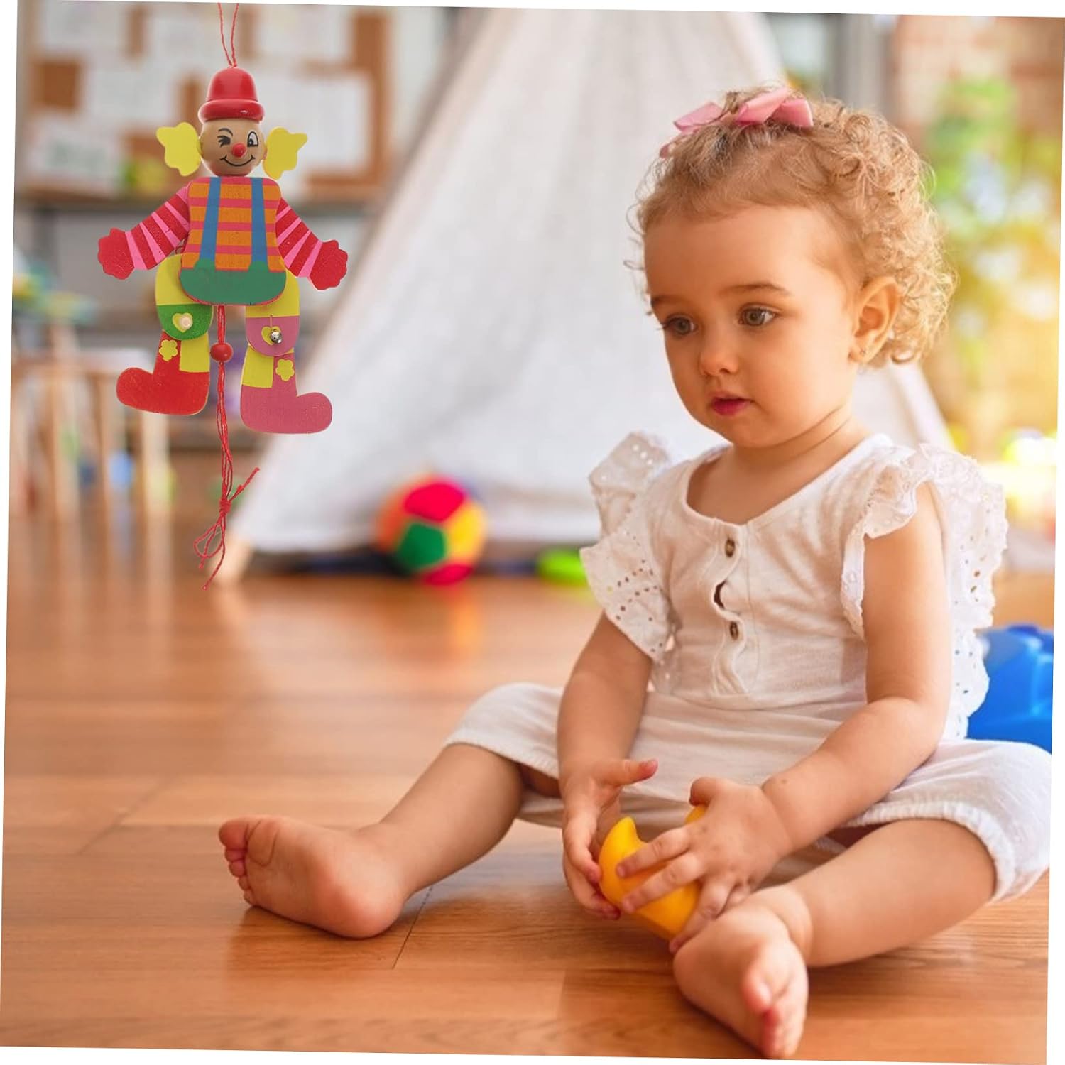 2pcs Funny Clown Marionette Puppet Toy Interactive Puppet for Boy Girl Boy Girl Plaything for Parent-boy Girl Bonding and Creative Play Clown Design