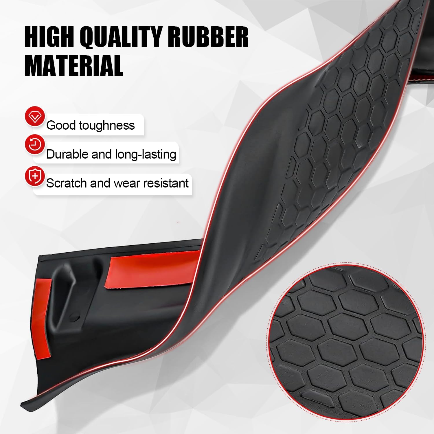 Car Door Sill Protector Kit, Black Sill Plate Scratch Protection, Door Entry Guards Accessories for 2018-2024 Jeep Wrangler JL JLU & Gladiator JT 4-Door (Rubber)