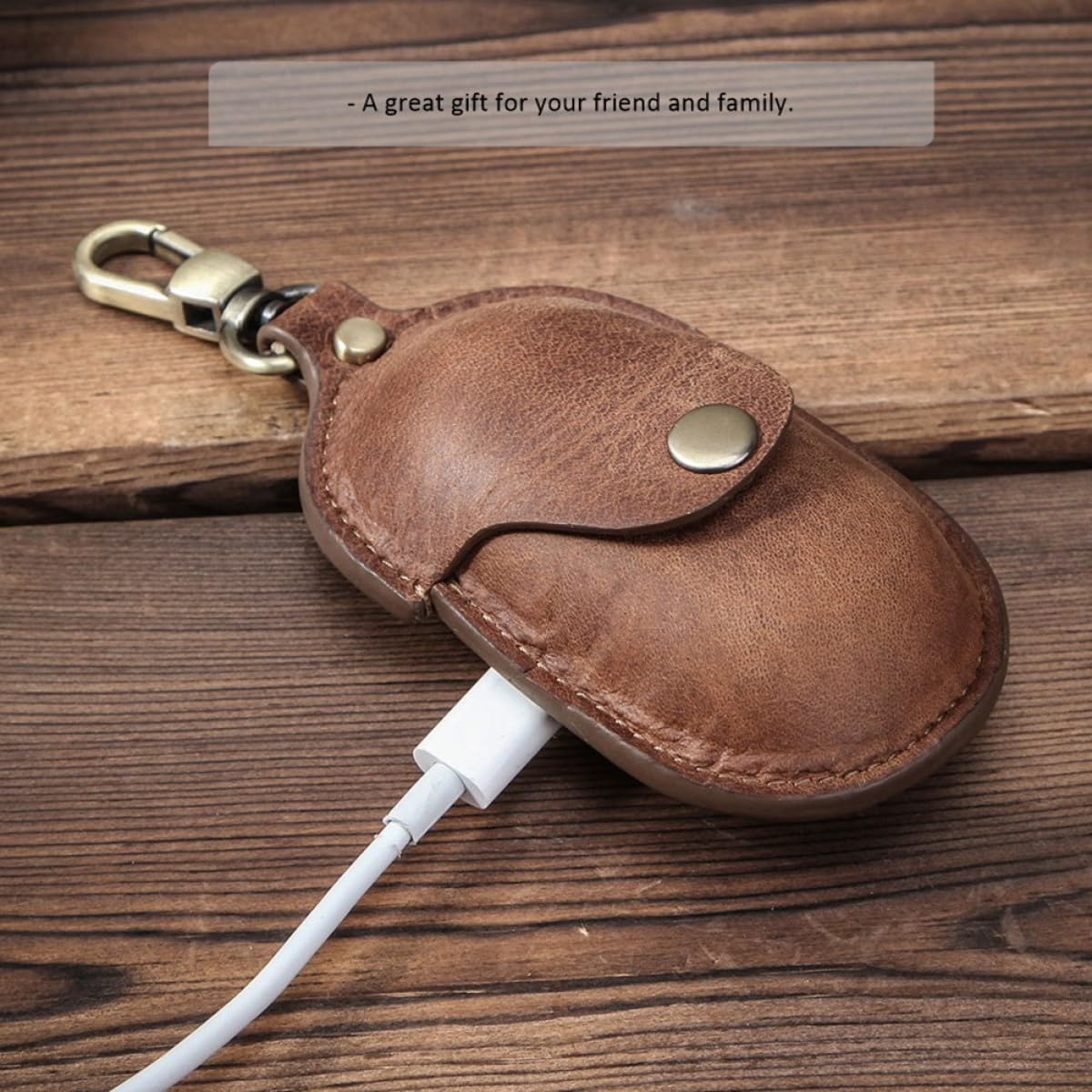 Gadpiparty Estuche De Cuero Compatible con 3 Auriculares Resistente A Arañazos con Hebilla para Colgar.