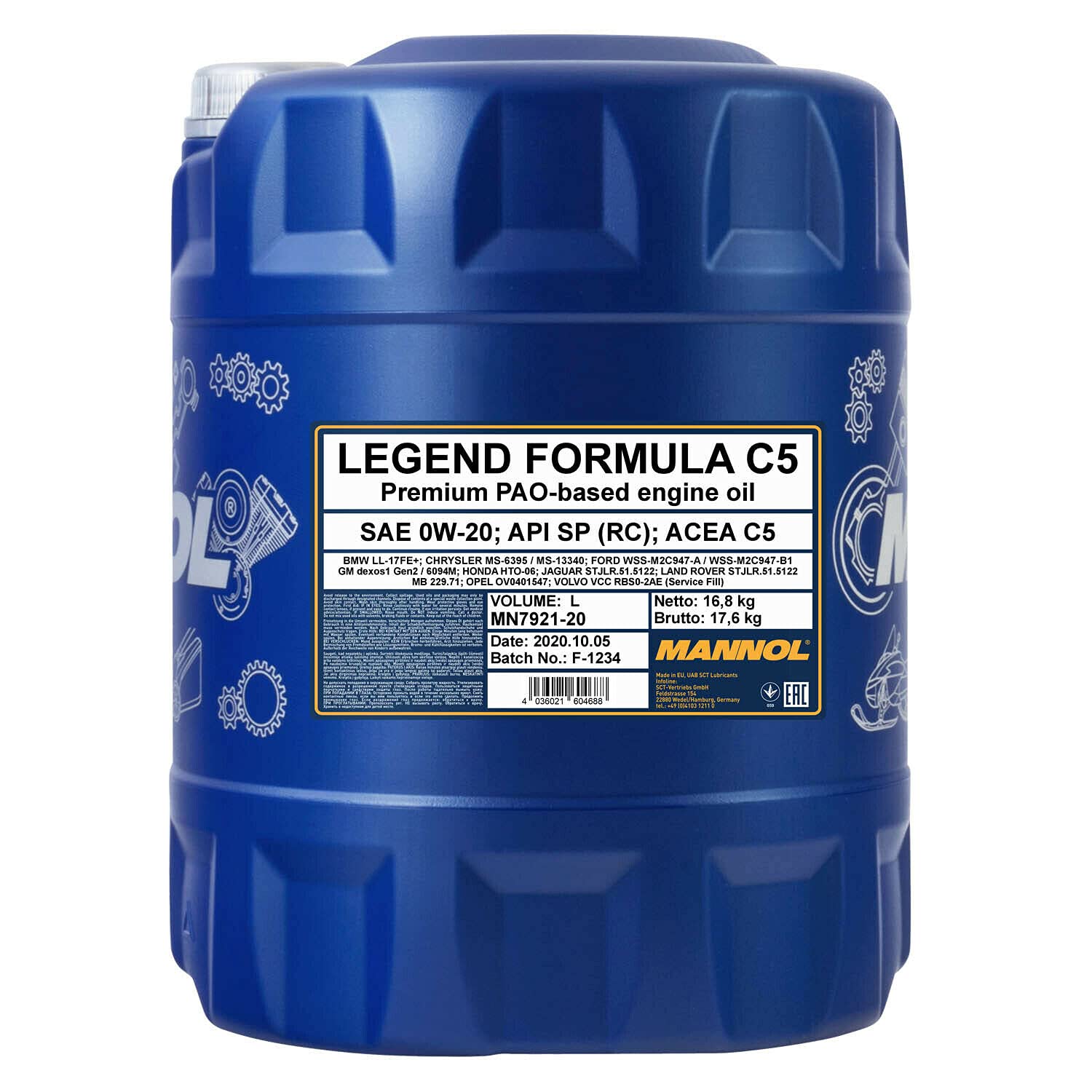 MANNOL 20 Liter 0W-20 Energy Formula C5 Motoröl