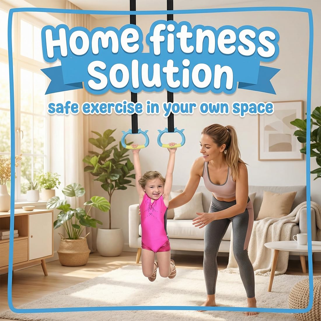 Anelli da Ginnastica per Bambini con Cinghie Regolabili - Attrezzatura Palestra per Allenamento