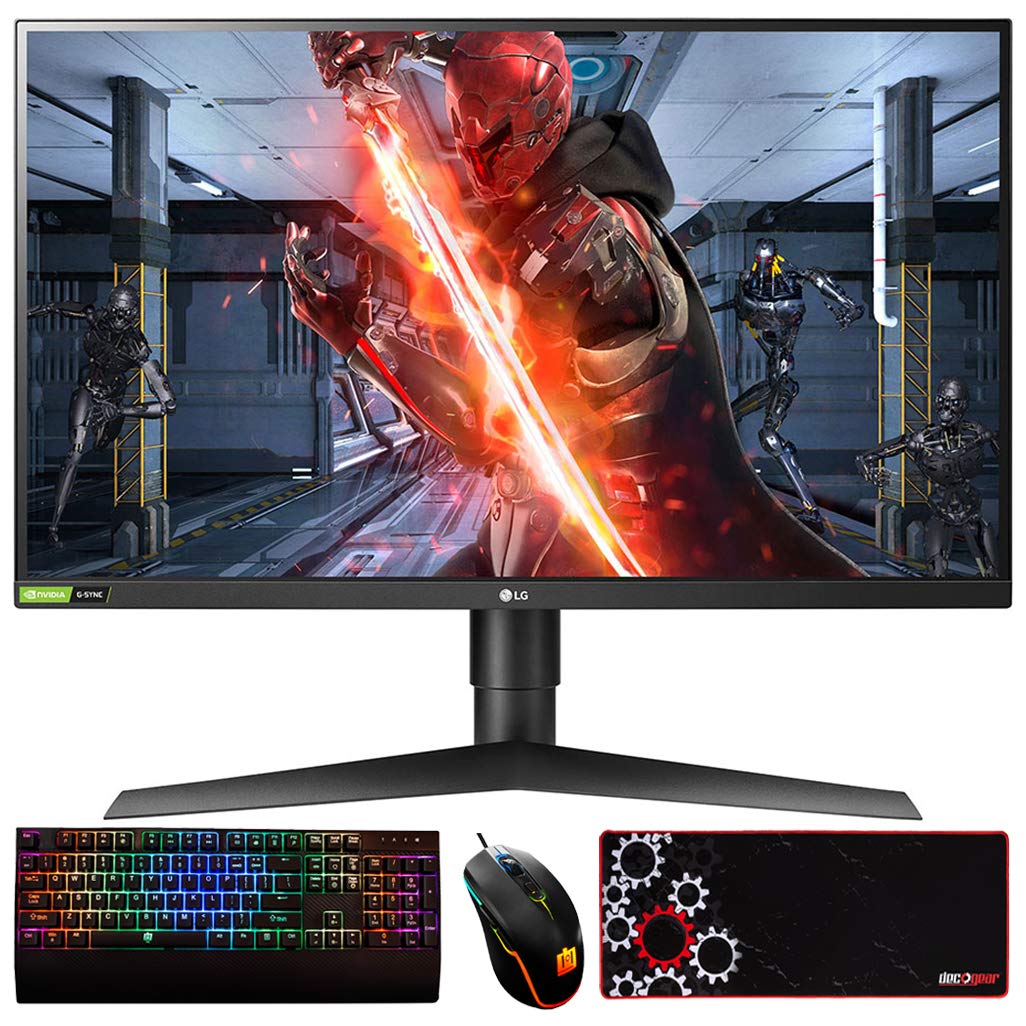 LG 27GL850-B 27-inch Ultragear QHD Nano IPS 1ms NVIDIA G-SYNC Compatible Gaming Monitor Bundle with Deco Gear Wired Gaming Mouse, Deco Gear Gaming Keyboard and Deco Gear Pro Gaming Mouse