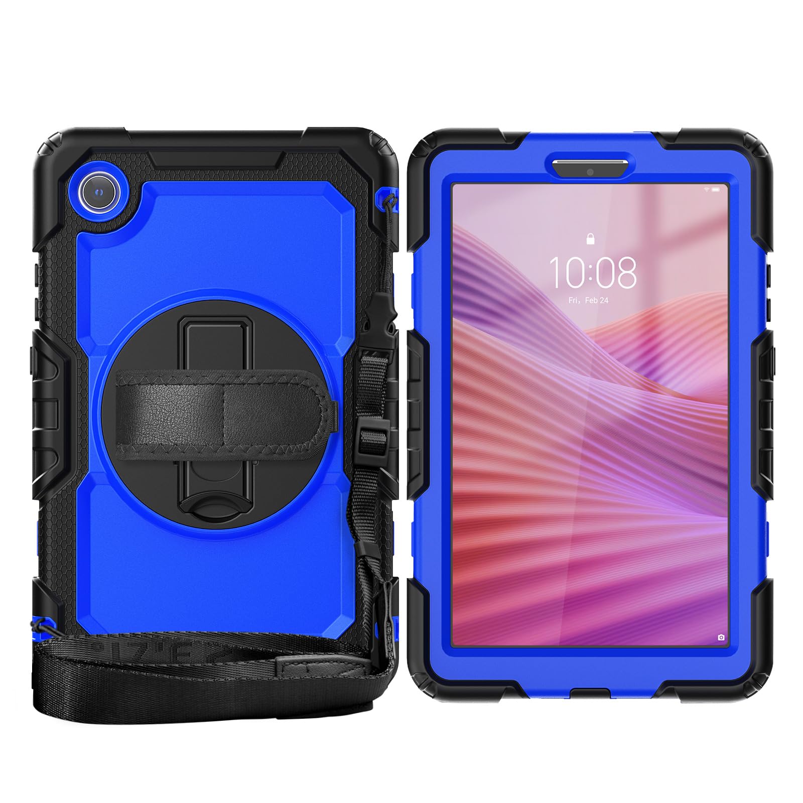 Funda resistente Lenovo Tab One 8.7 con protector de pantalla y correa de mano 8