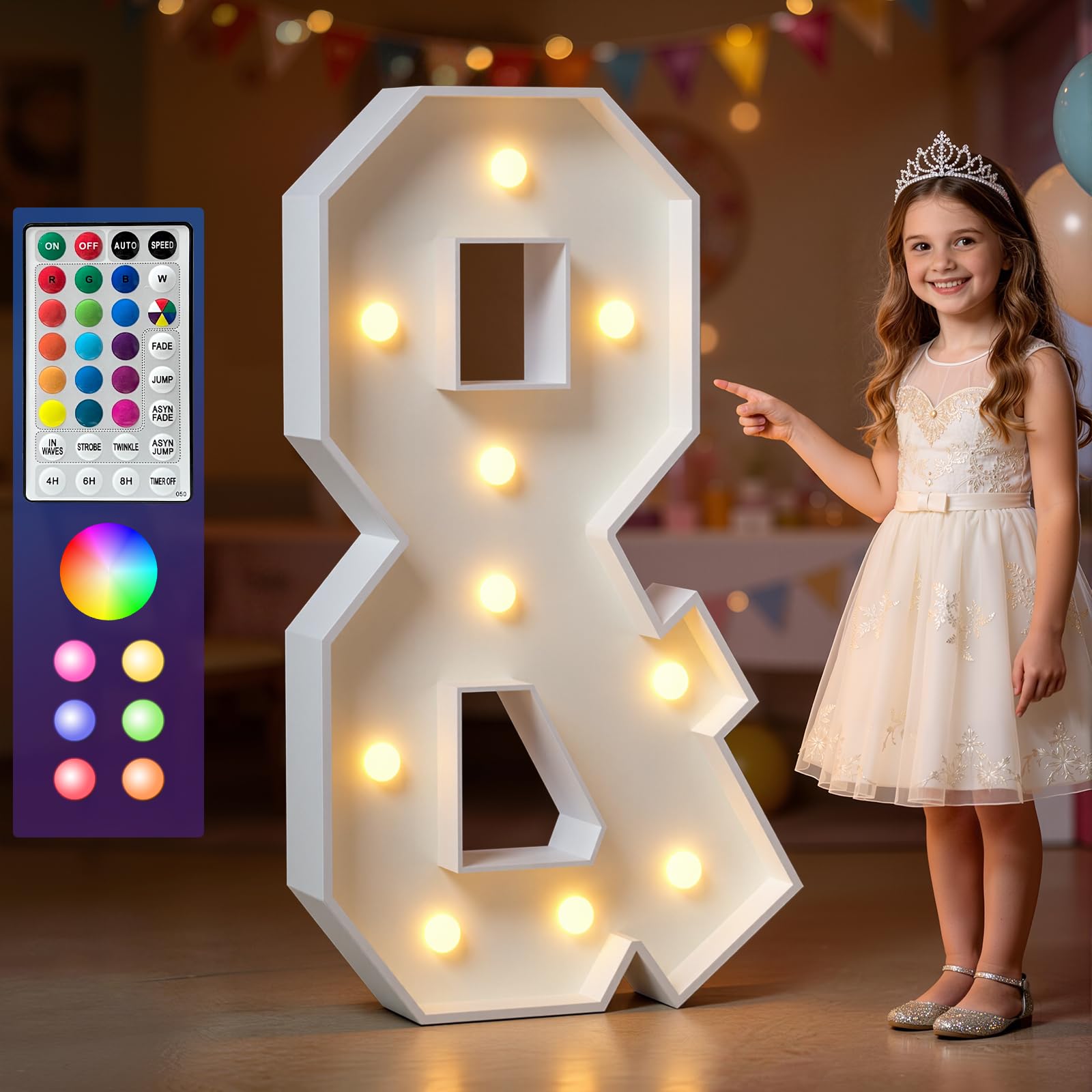 Marquee Letters Colorful, 4ft Light Up Letter &, 18 Colors Changing LED — image 1